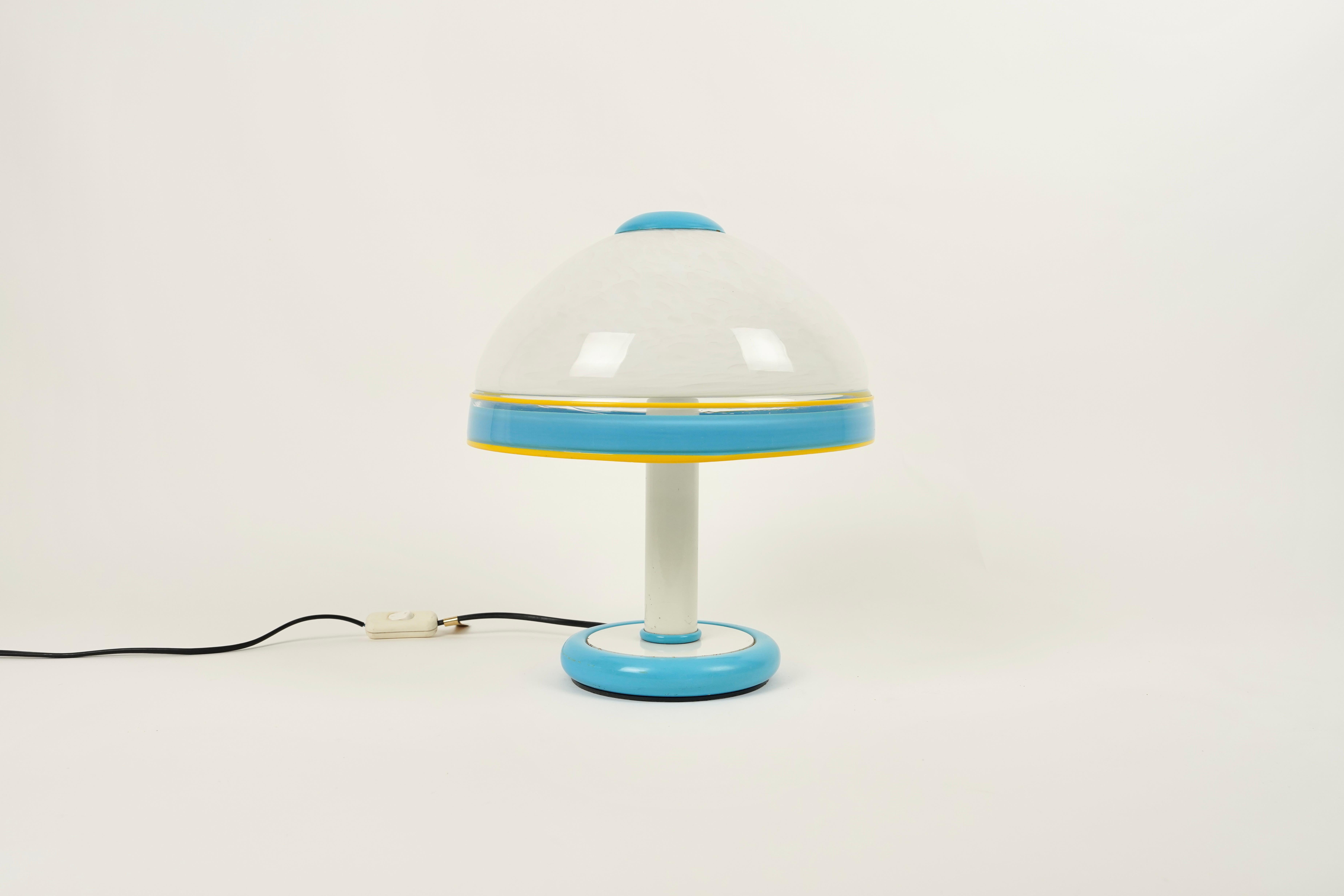 Murano Glass Mushroom Table Lamp by F. Fabbian, Italy, 1980s In Good Condition For Sale In Rome, IT