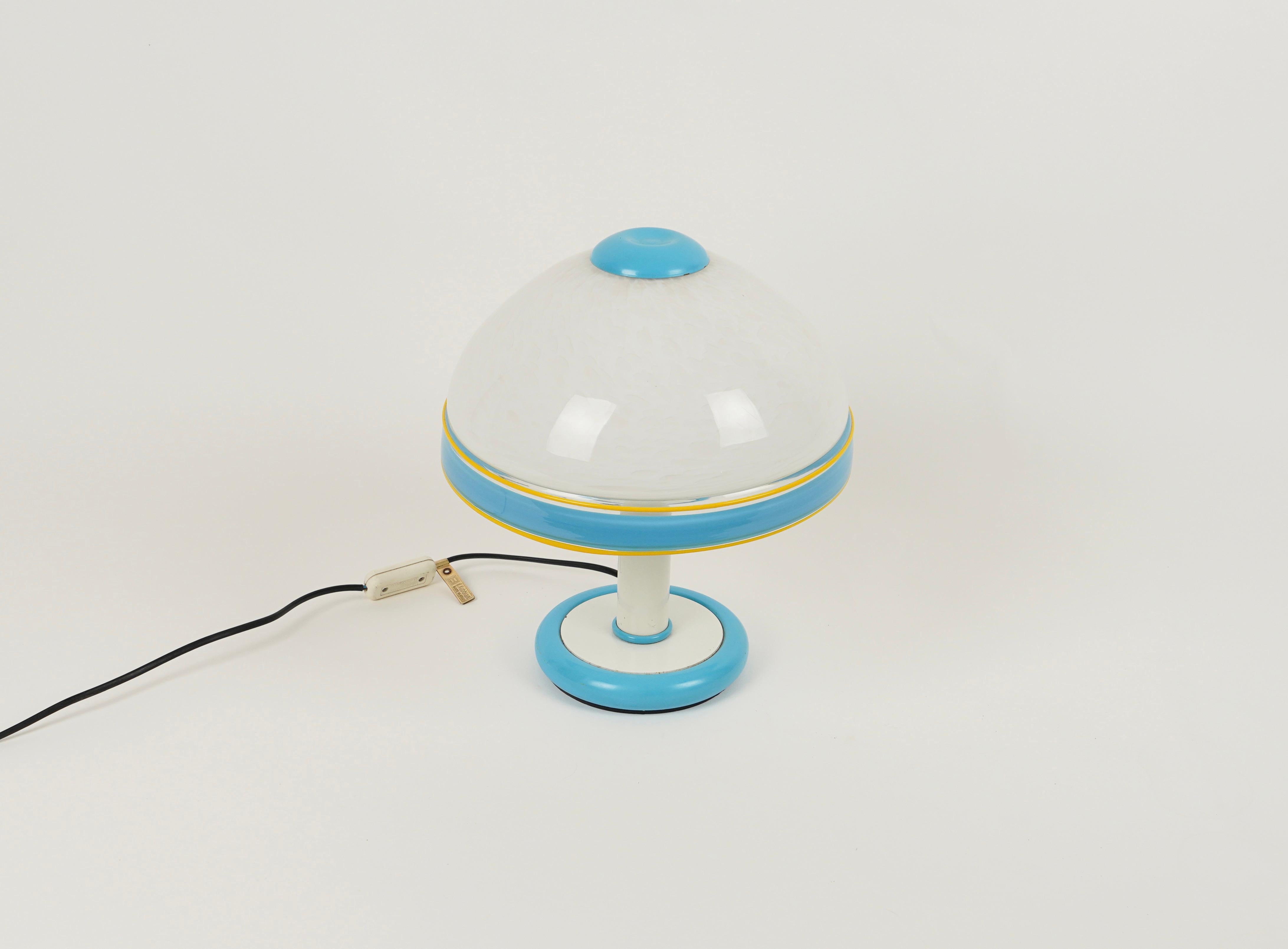 Lampe de table champignon en verre de Murano par F. Fabbian, Italie, années 1980 en vente 2