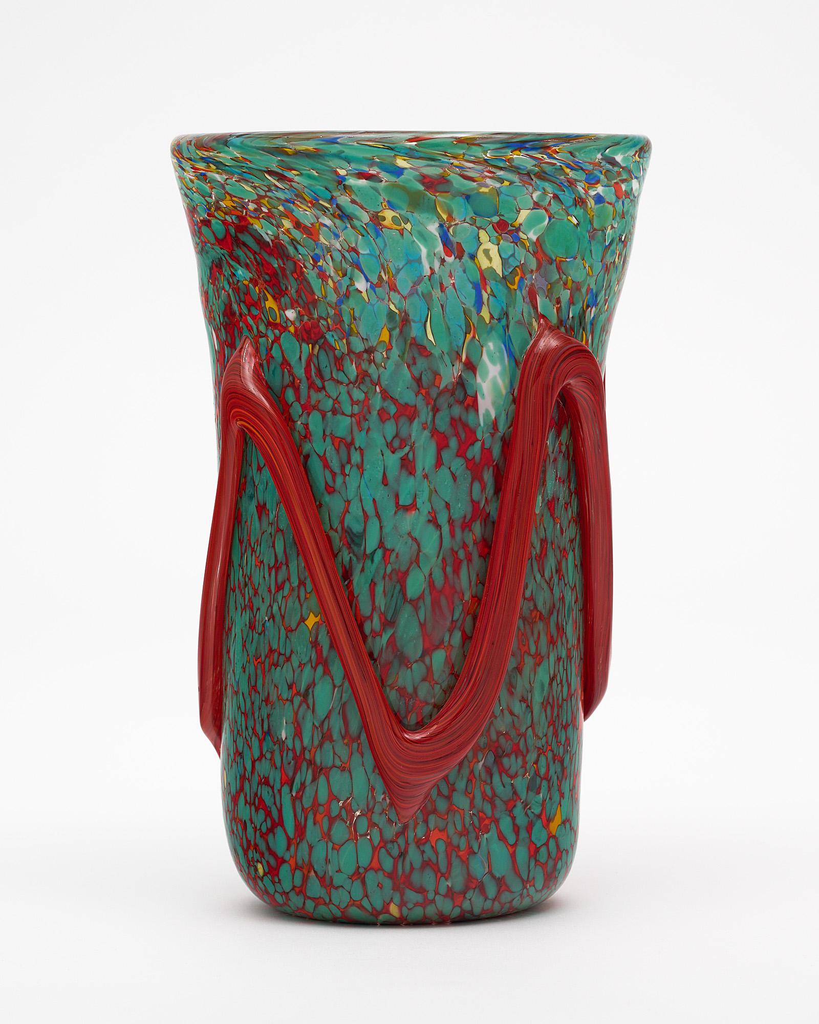 Mid-Century Modern Murano Glass Mutlicolored Vase