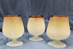 CLEARANCE SALE 1930s Murano Glass Napoleone Martinuzzi Pulegoso Goblets