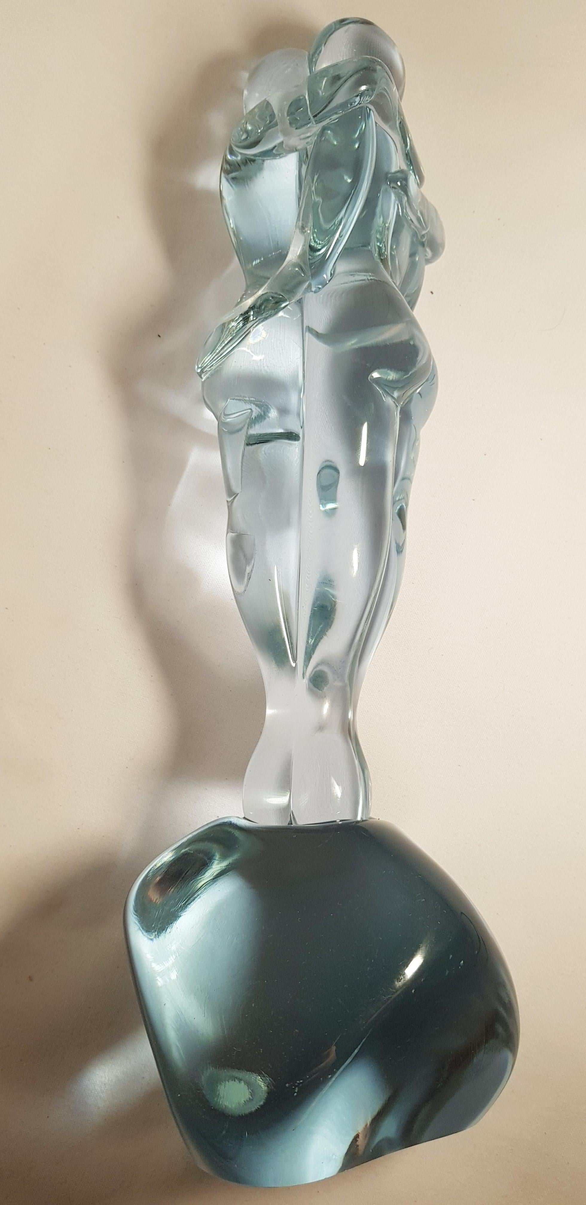 Murano Glass Neodymium Alexandrit Abstract Sculpture Maestro Renato Anatra Signe In Excellent Condition For Sale In Grantham, GB