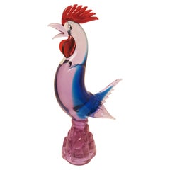 Coq Sommerso Vitange en verre de Murano et alexandrite en néodymium