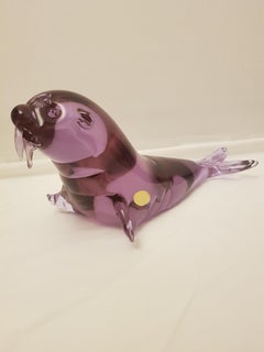 Murano Glass Neodymium Alexandrite Walrus Signed by Elio Raffaeli