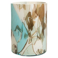 Murano Glass Nougat Aquamarine Large Vase by Stories of Italy