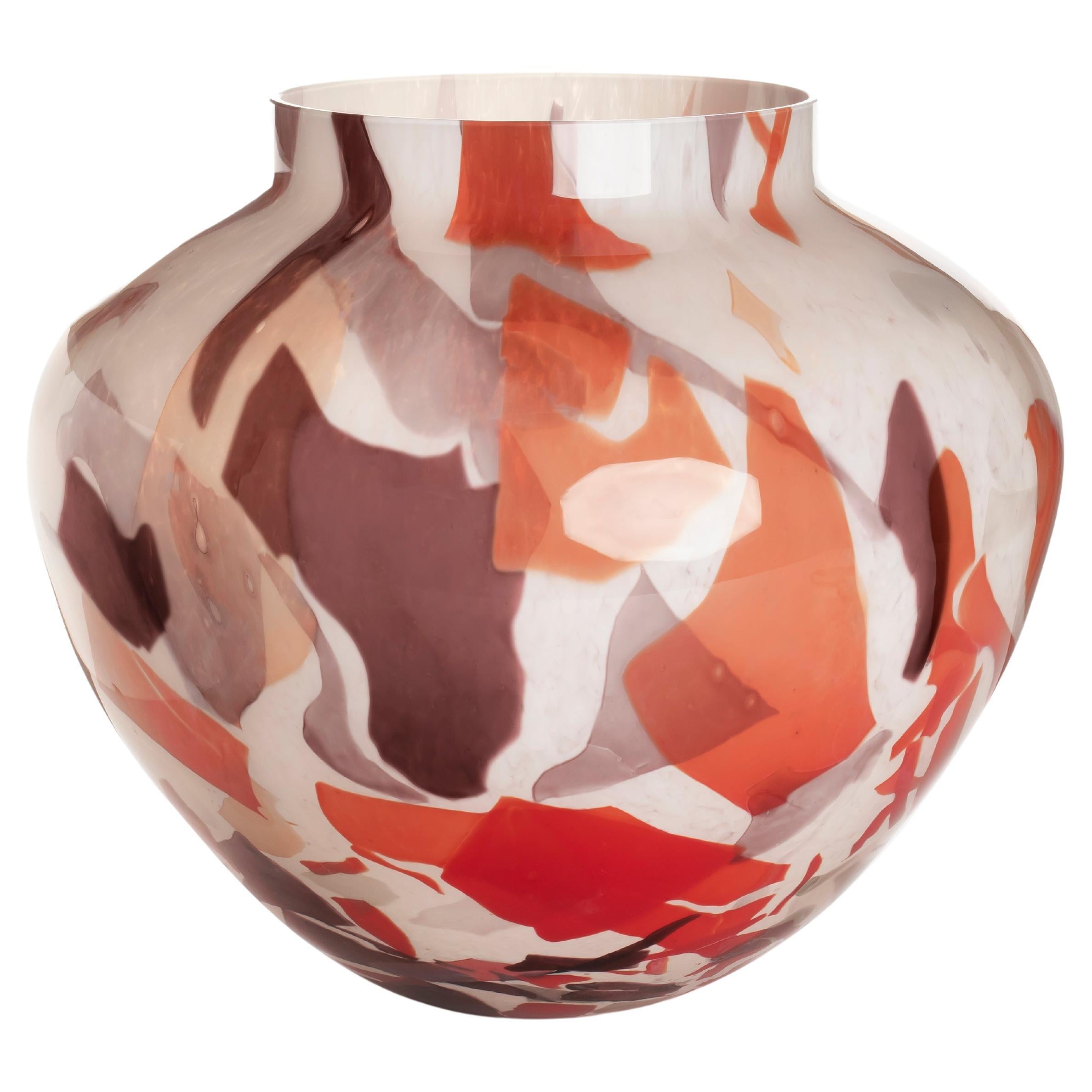 Murano Glas Nougat Herbst Olla Vase groß von Stories Of Italy