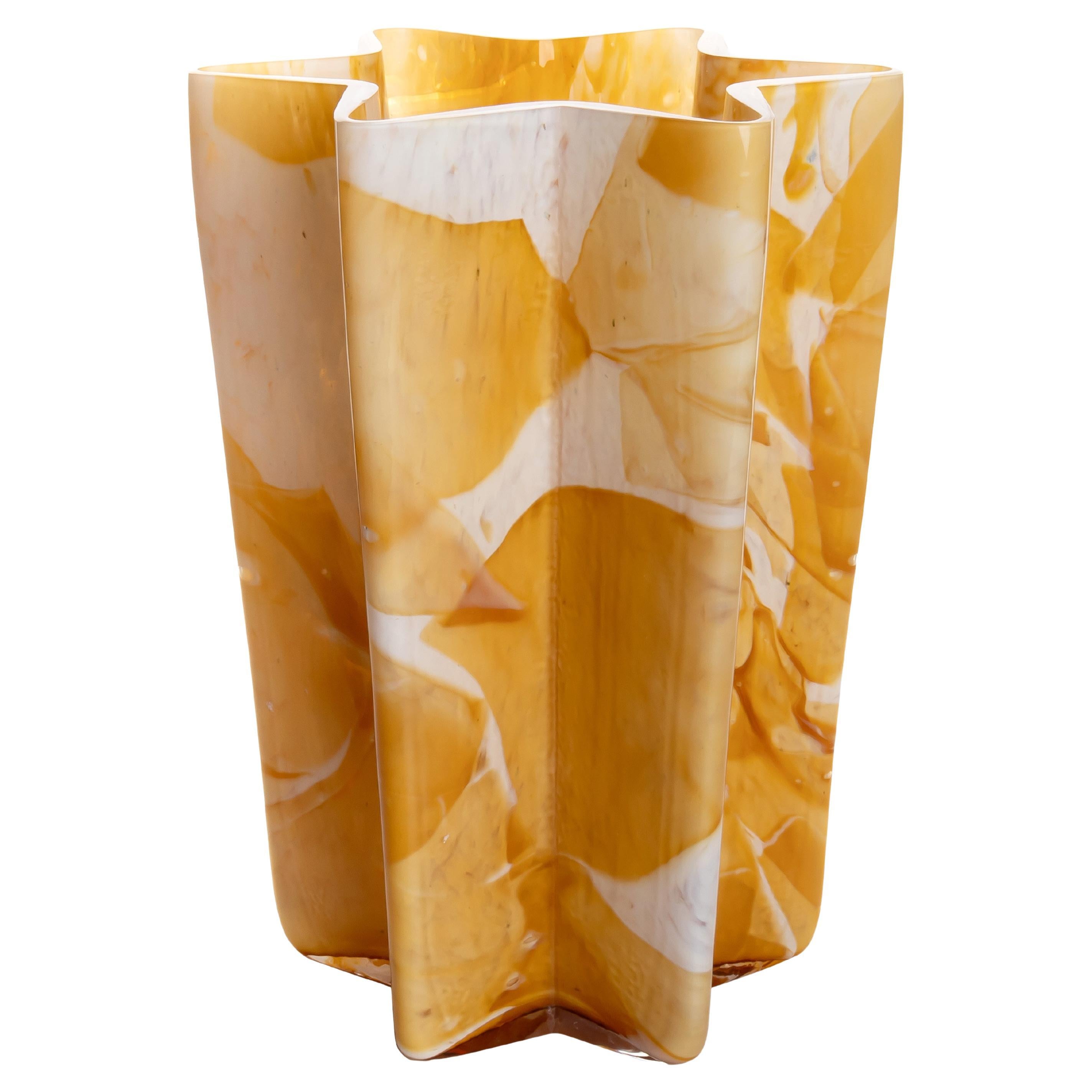Murano Glass Nougat Karkadè Bucket Vase by Stories of Italy For Sale