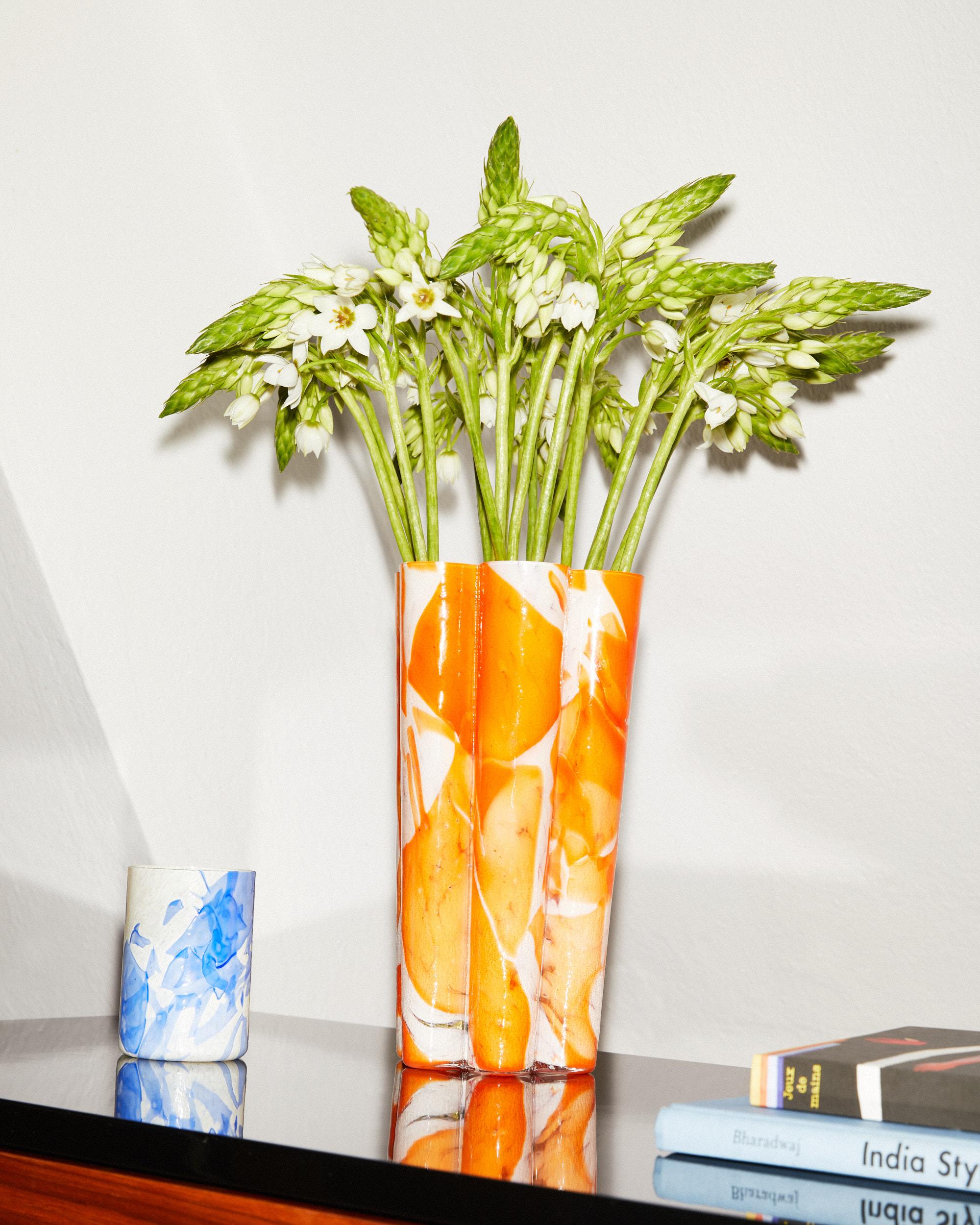 Jarrón Cubo de Turrón Naranja de cristal de Murano by Stories Of Italy en Nuevo estado para la venta en Milano, IT