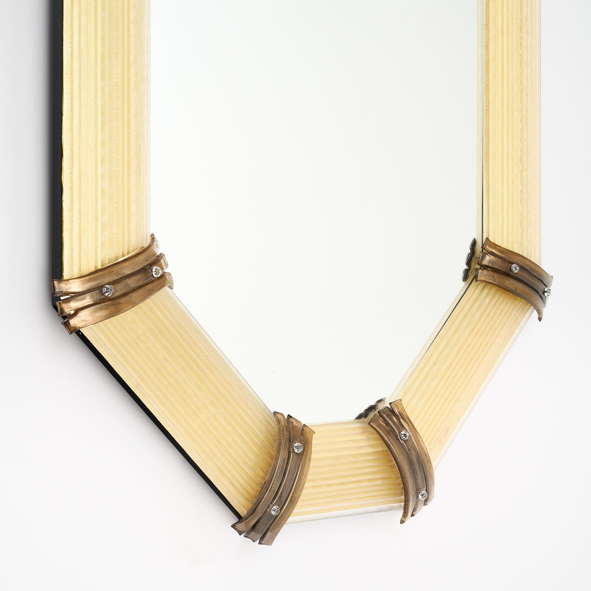 italien Miroir octogonal 