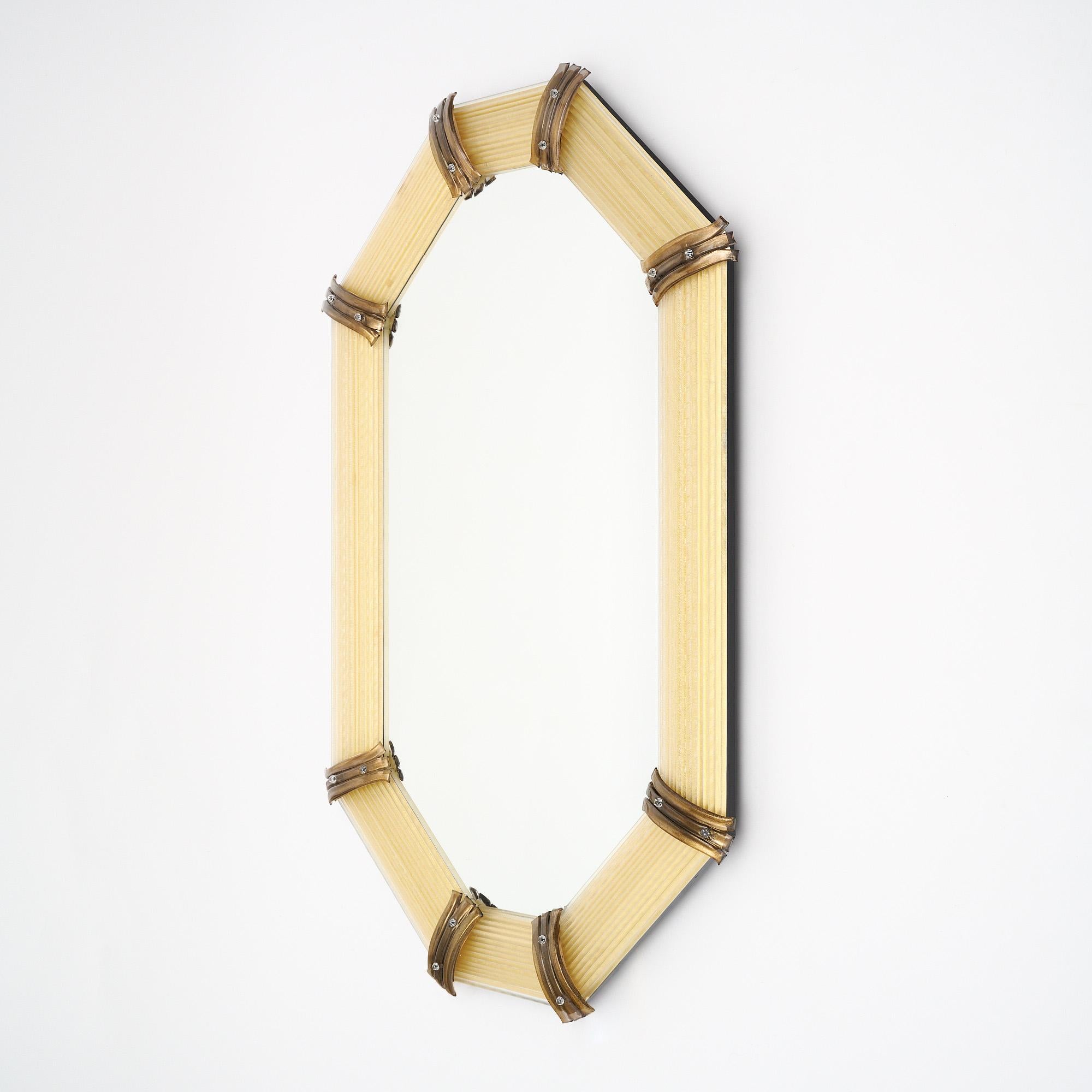 Miroirs octogonaux Rigadin en verre de Murano en vente 1