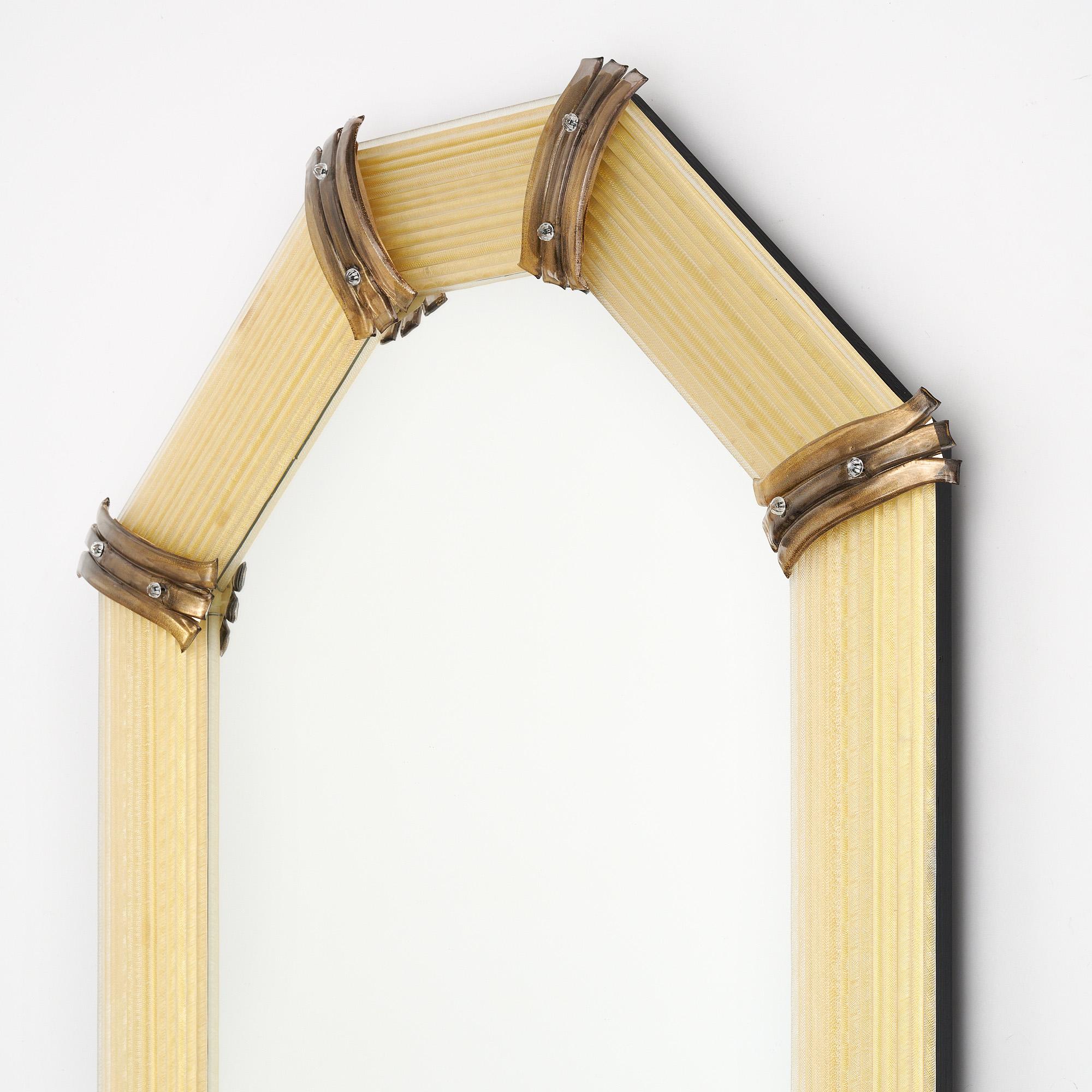 Miroirs octogonaux Rigadin en verre de Murano en vente 2