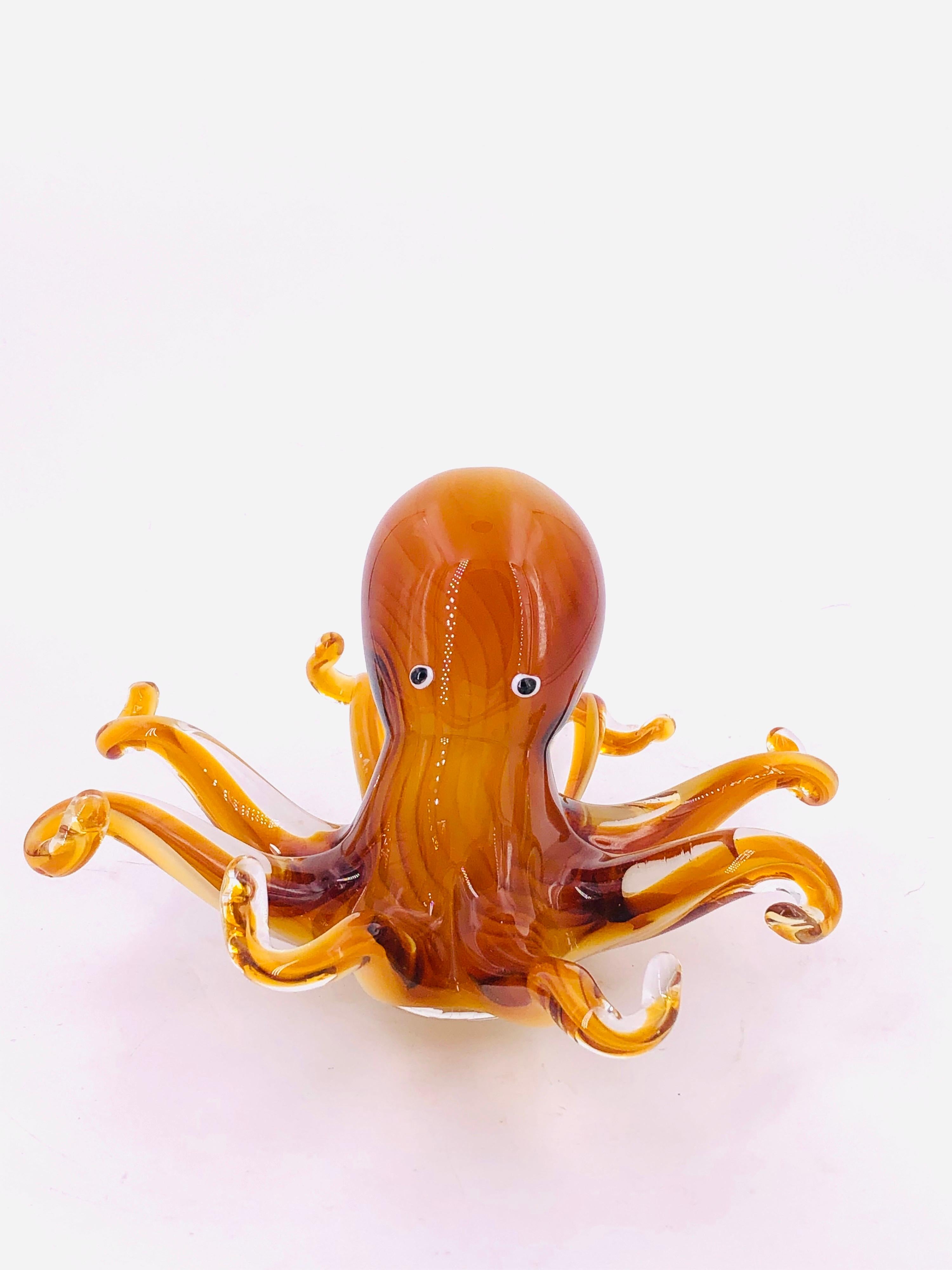murano glass octopus paperweight