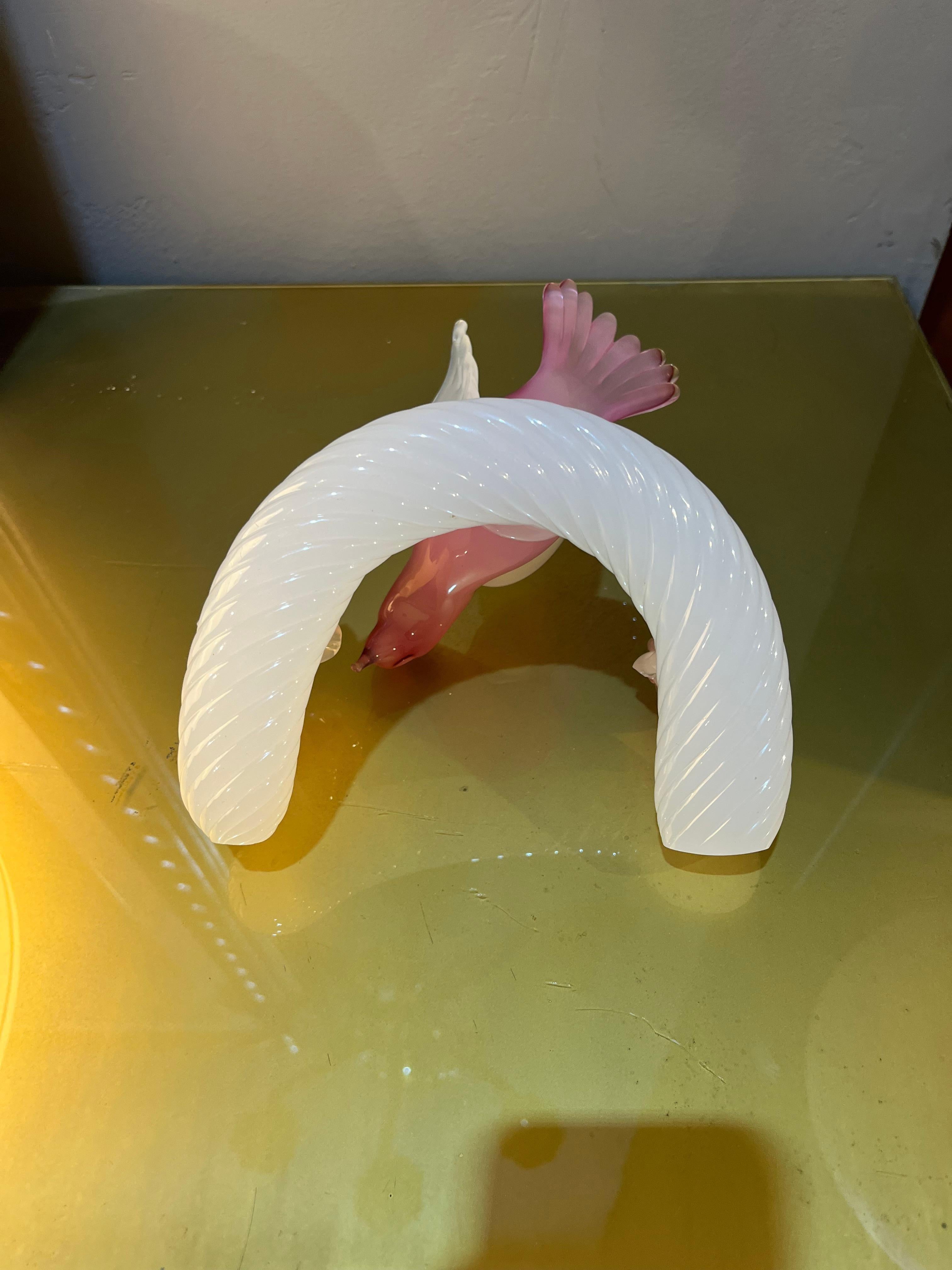 Mid-20th Century Murano glass on copper dove from the 1950s by Archimede Seguso in vendita