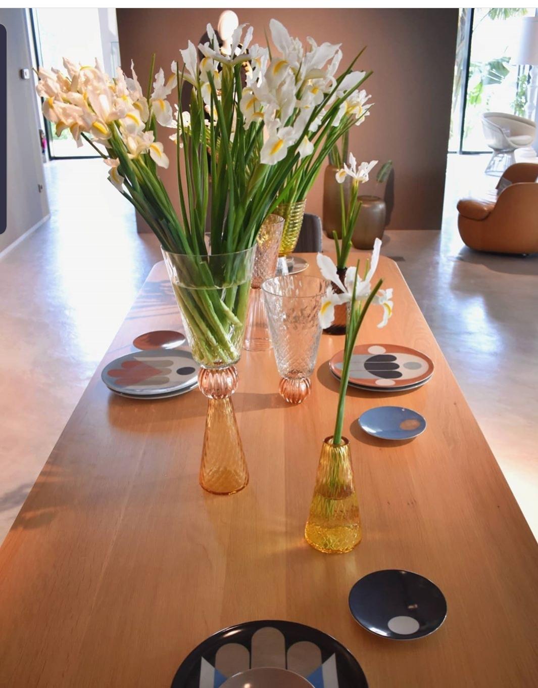 Italian Murano Glass One Flower Vase Made in Murano For Sale