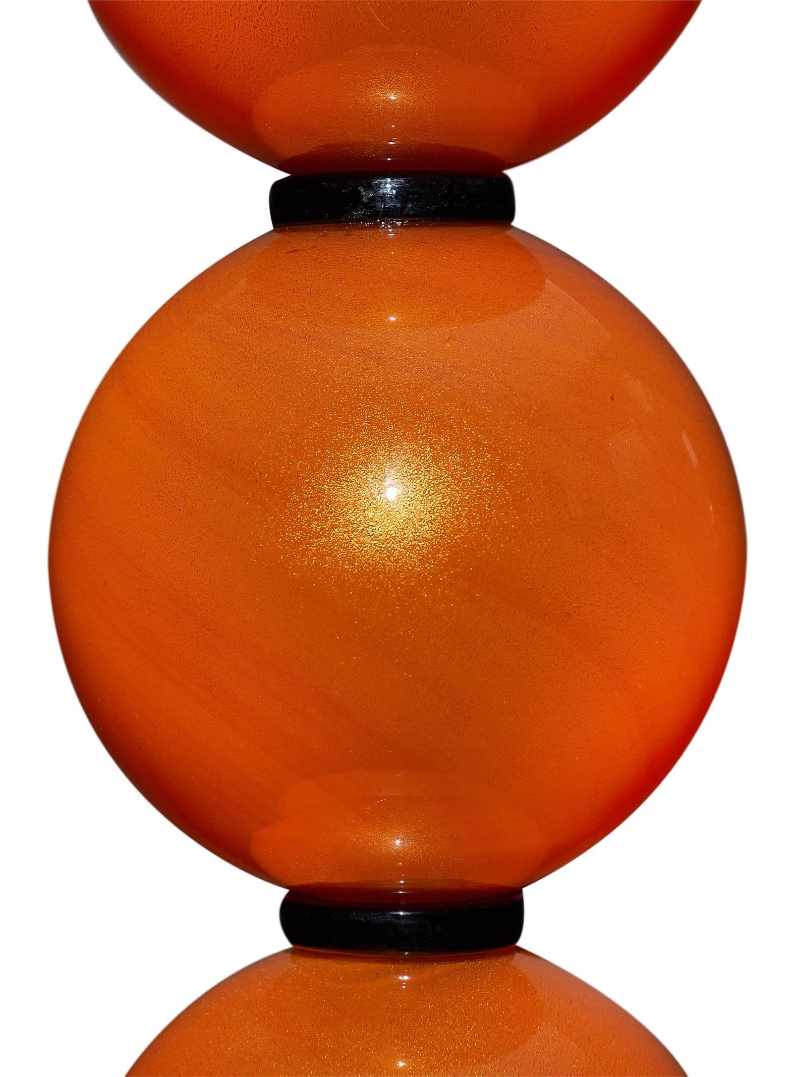 Contemporary Murano Glass Orange Lamps For Sale
