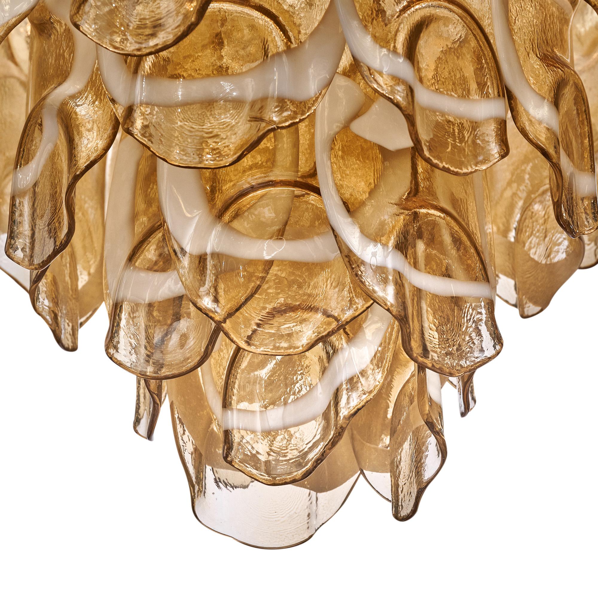 Murano Glas Organischer Kronleuchter im Angebot 1