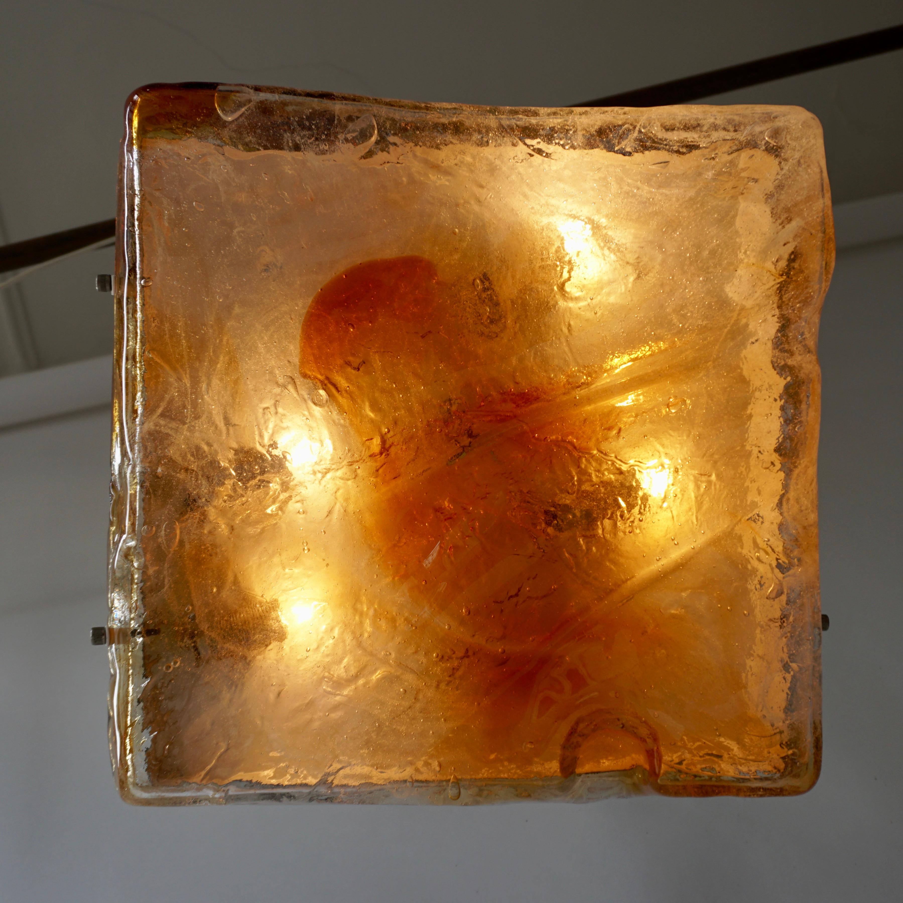 Lampada da incasso o da parete a onda organica in vetro di Murano di Mazzega Murano in vendita 6