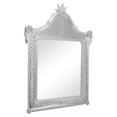 Murano Glass Pagoda Clear Glass  Wall Mirror, C1950s