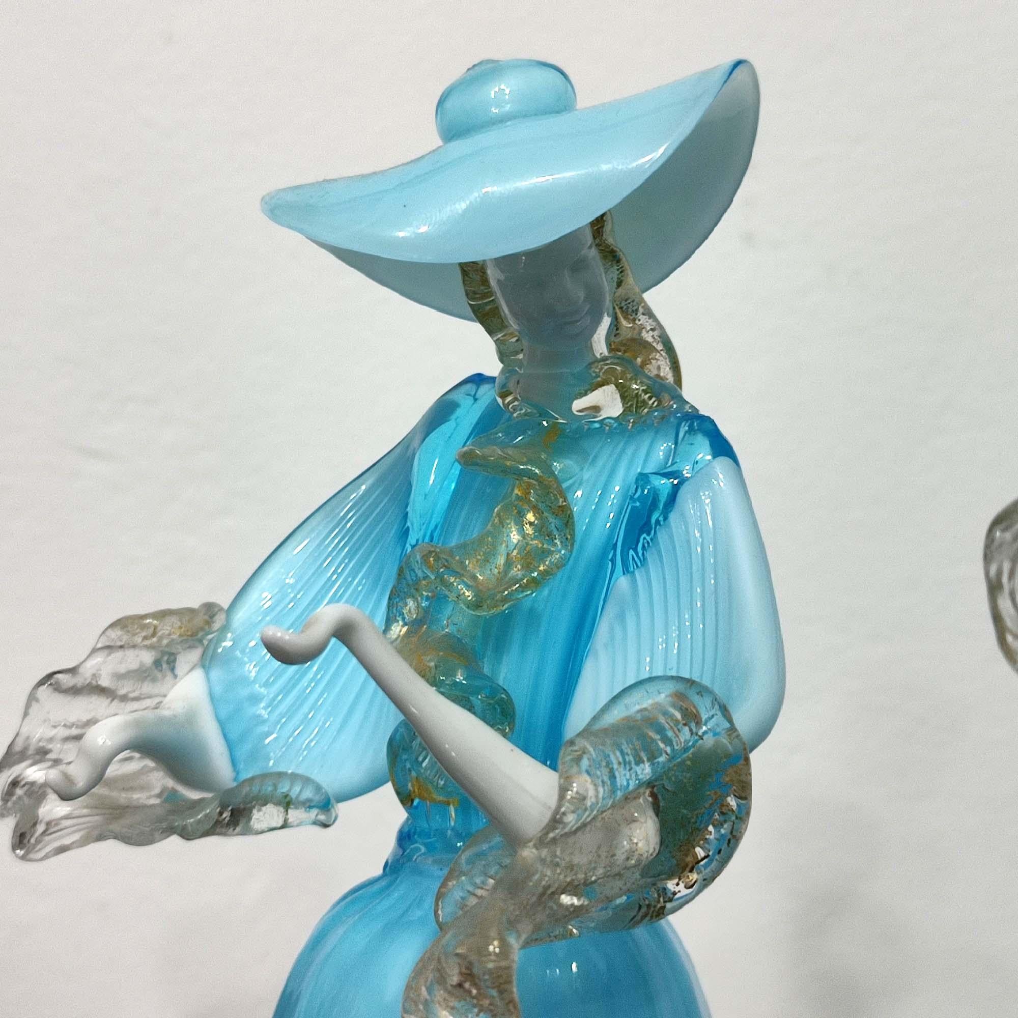 Murano Glass Pair of Dancing Figurines, G. Toffolo, Murano 1960's 5