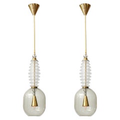 Murano Glass Pair of Pendant Fixtures