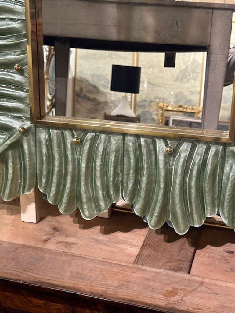 Miroir à feuilles de palmier en verre de Murano en vente 1