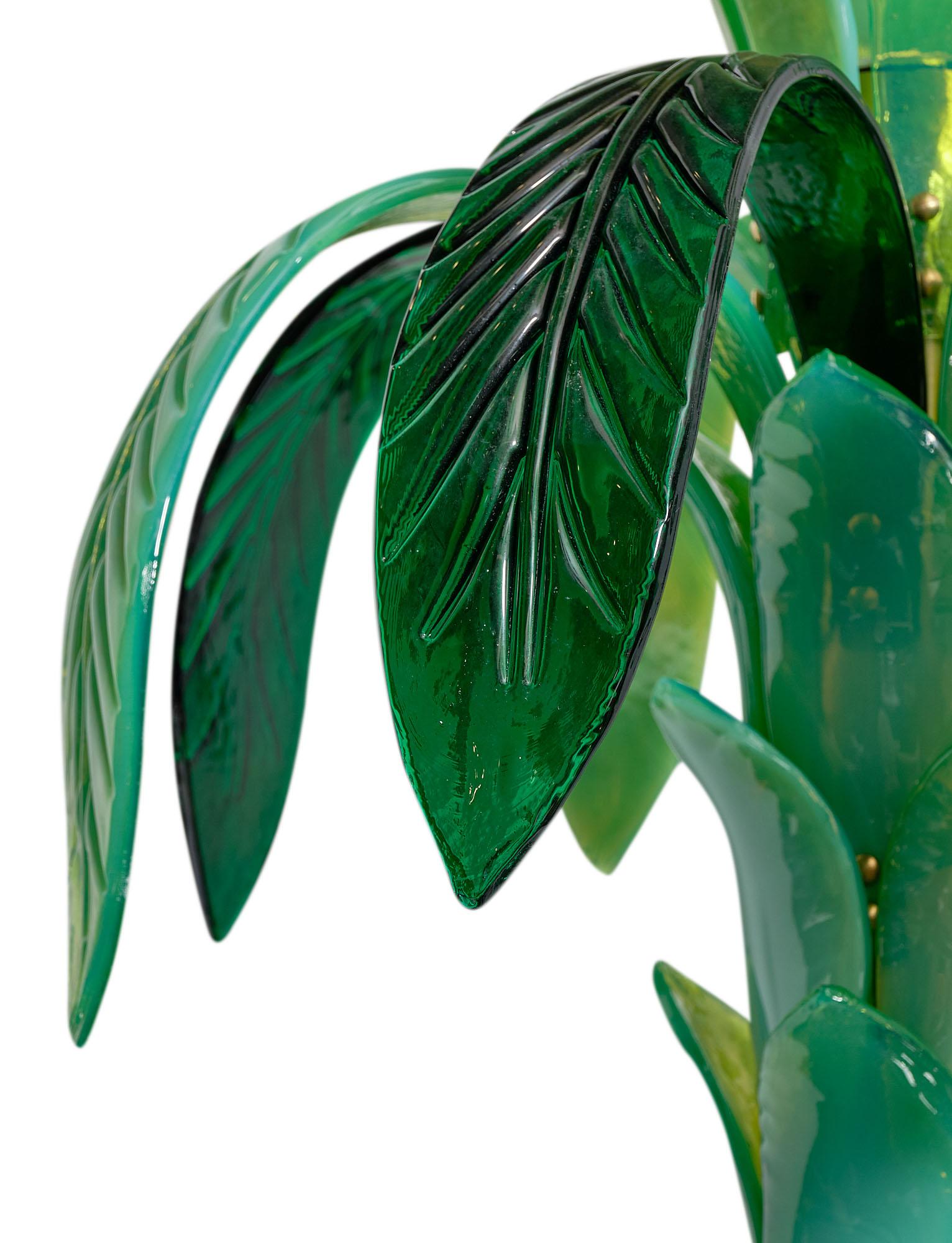 Italian Murano Glass Palm Tree Floor Lamp