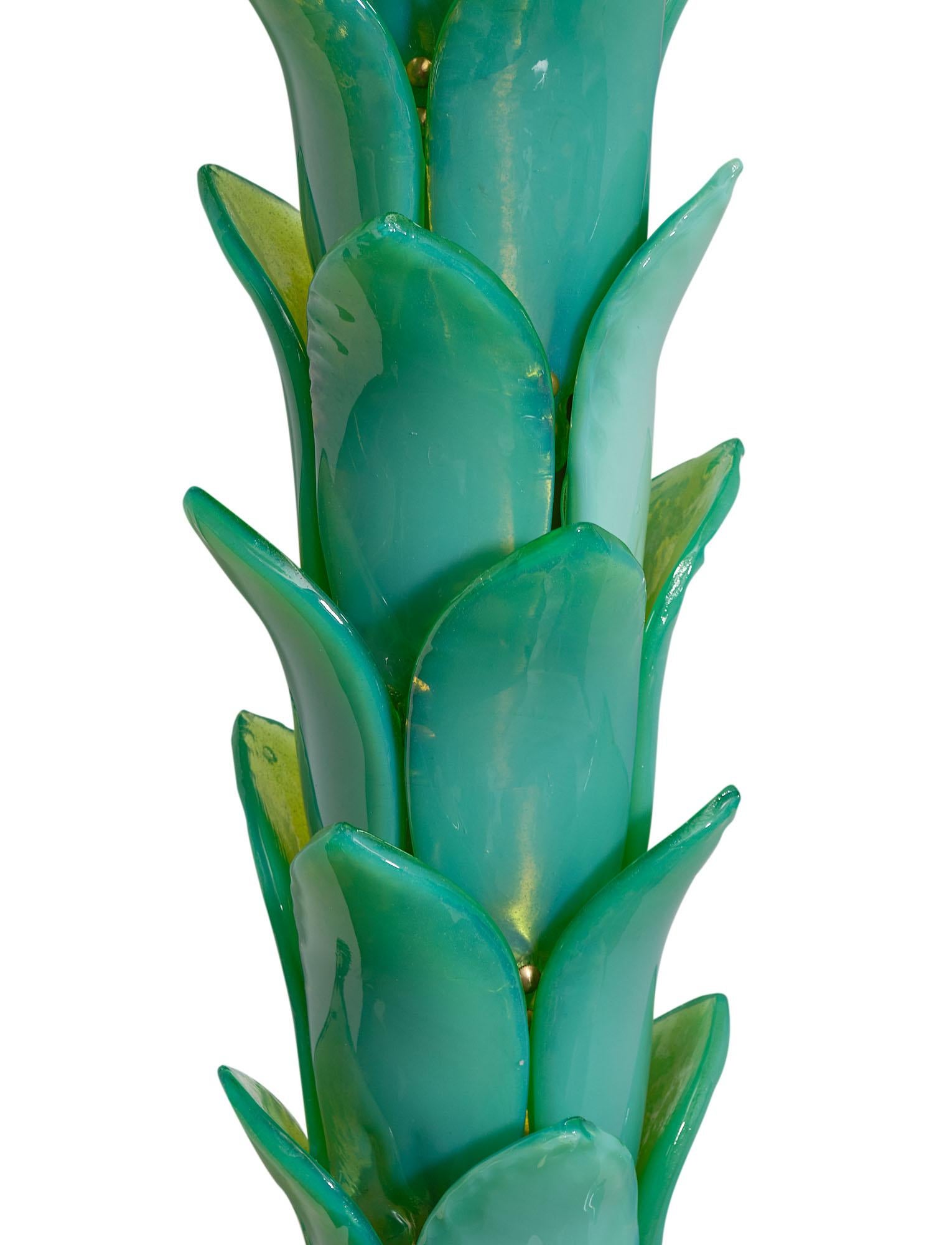 Murano Glass Palm Tree Floor Lamp In Good Condition In Austin, TX