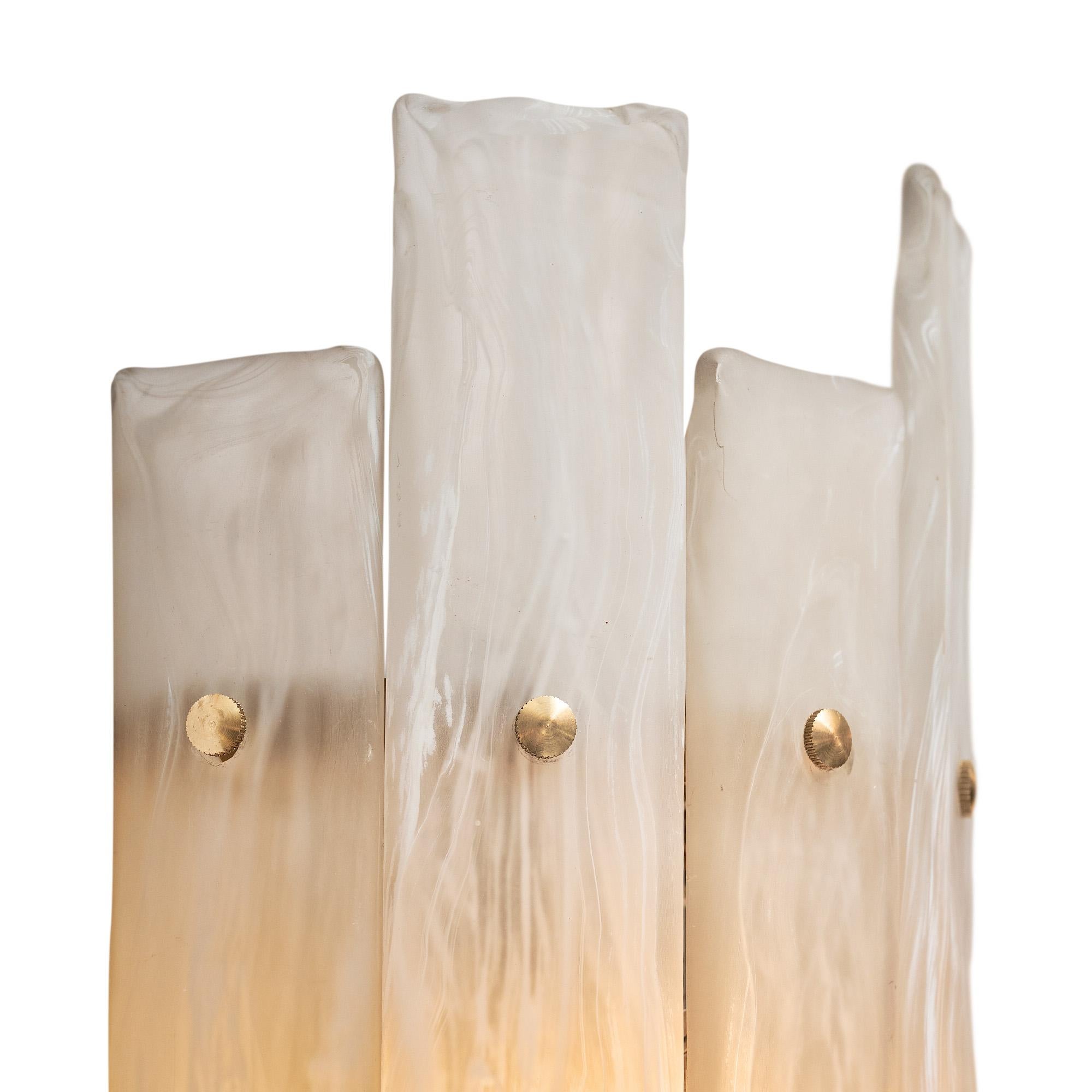Lámparas de Alabastro con Paneles de Cristal de Murano Moderno de mediados de siglo en venta