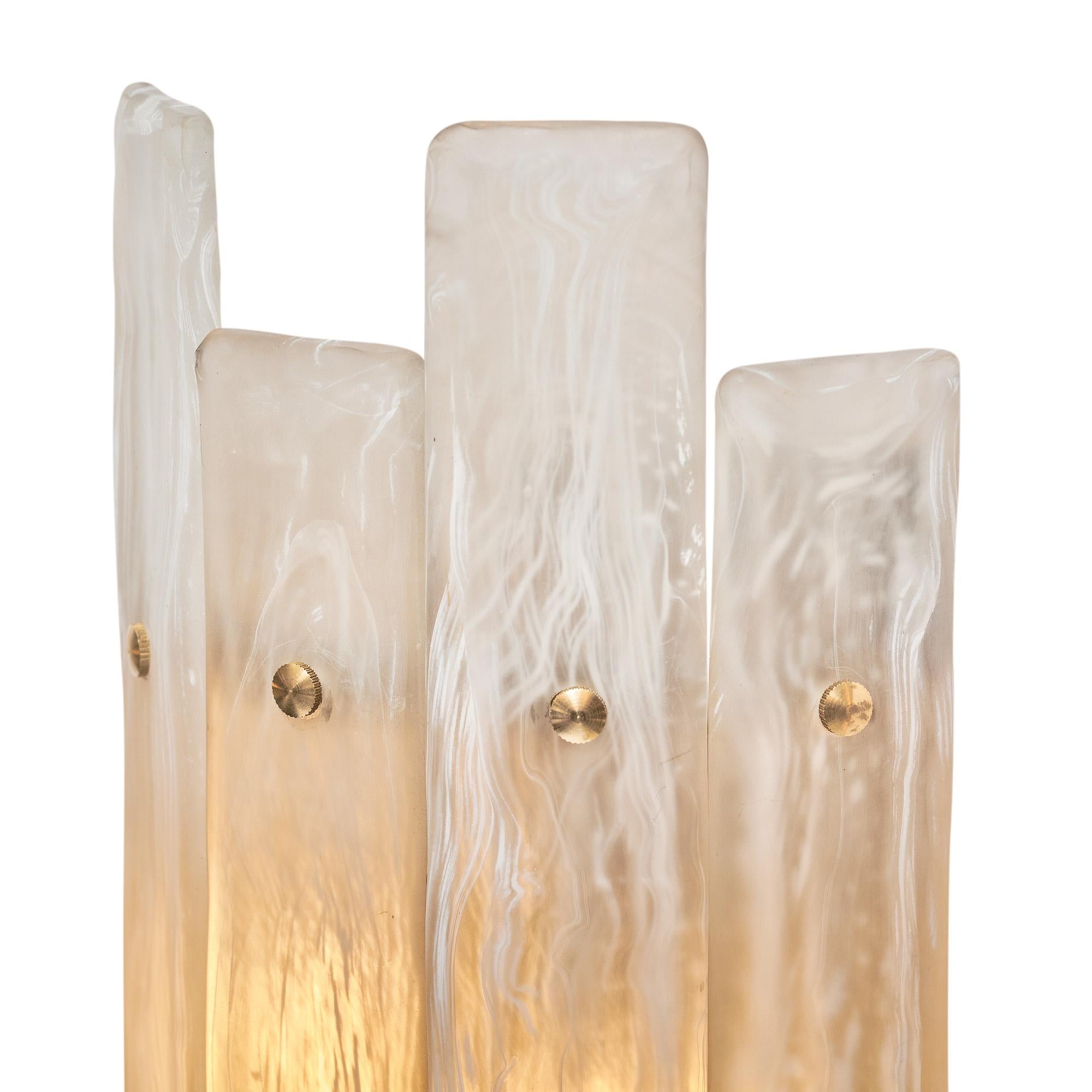 Lámparas de Alabastro con Paneles de Cristal de Murano Italiano en venta