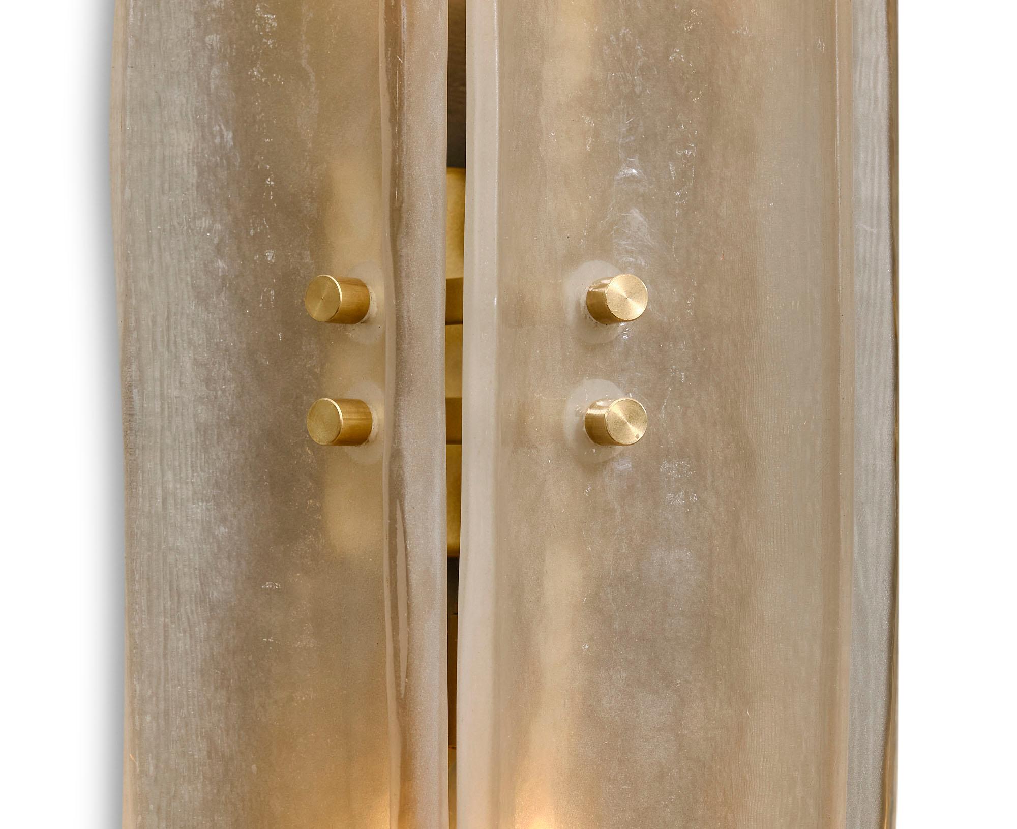 Murano Glass Paneled Sconces In Good Condition For Sale In Austin, TX