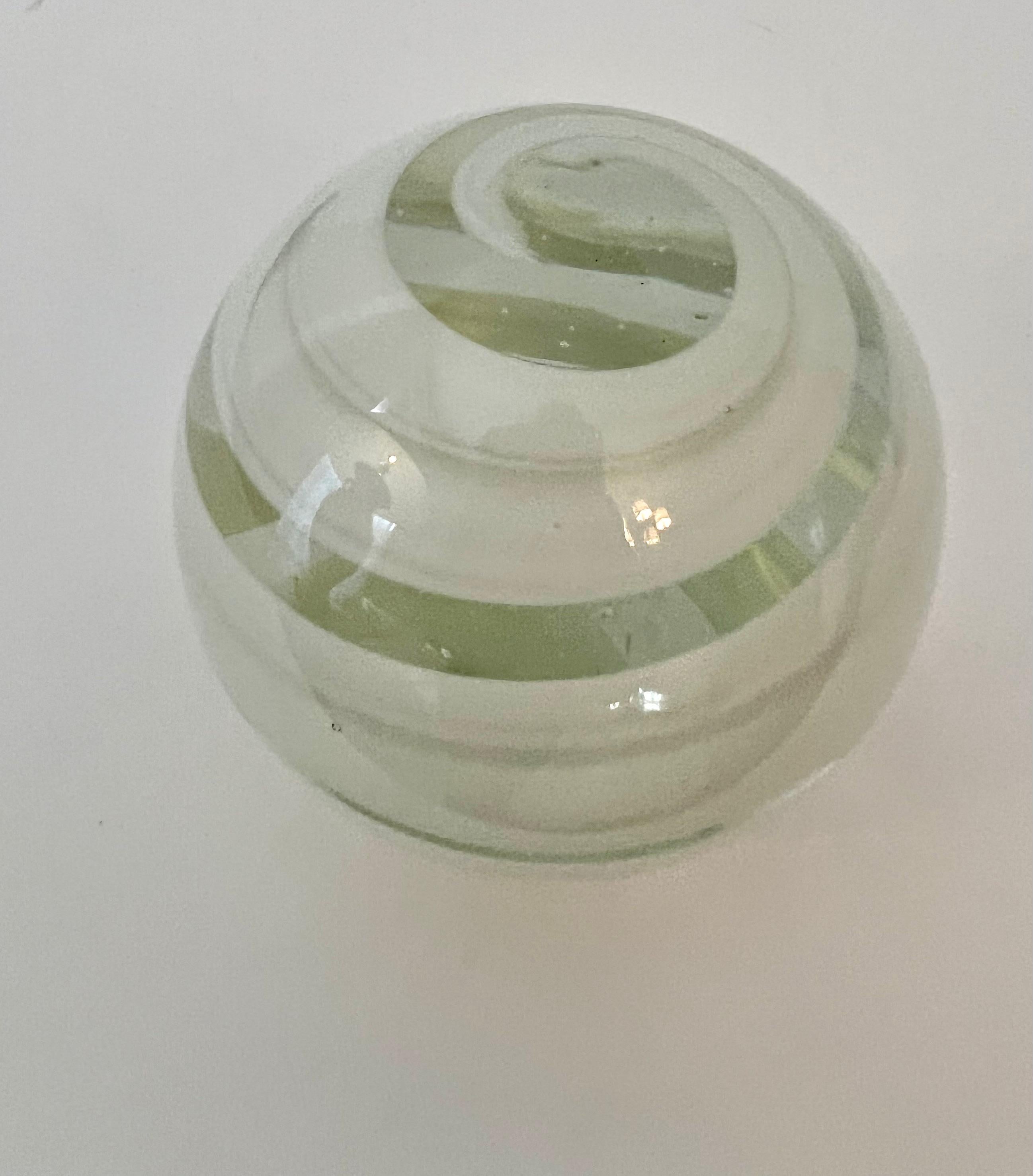 Italian Paperweight with Swirl Details in the Style of Murano Glass  For Sale