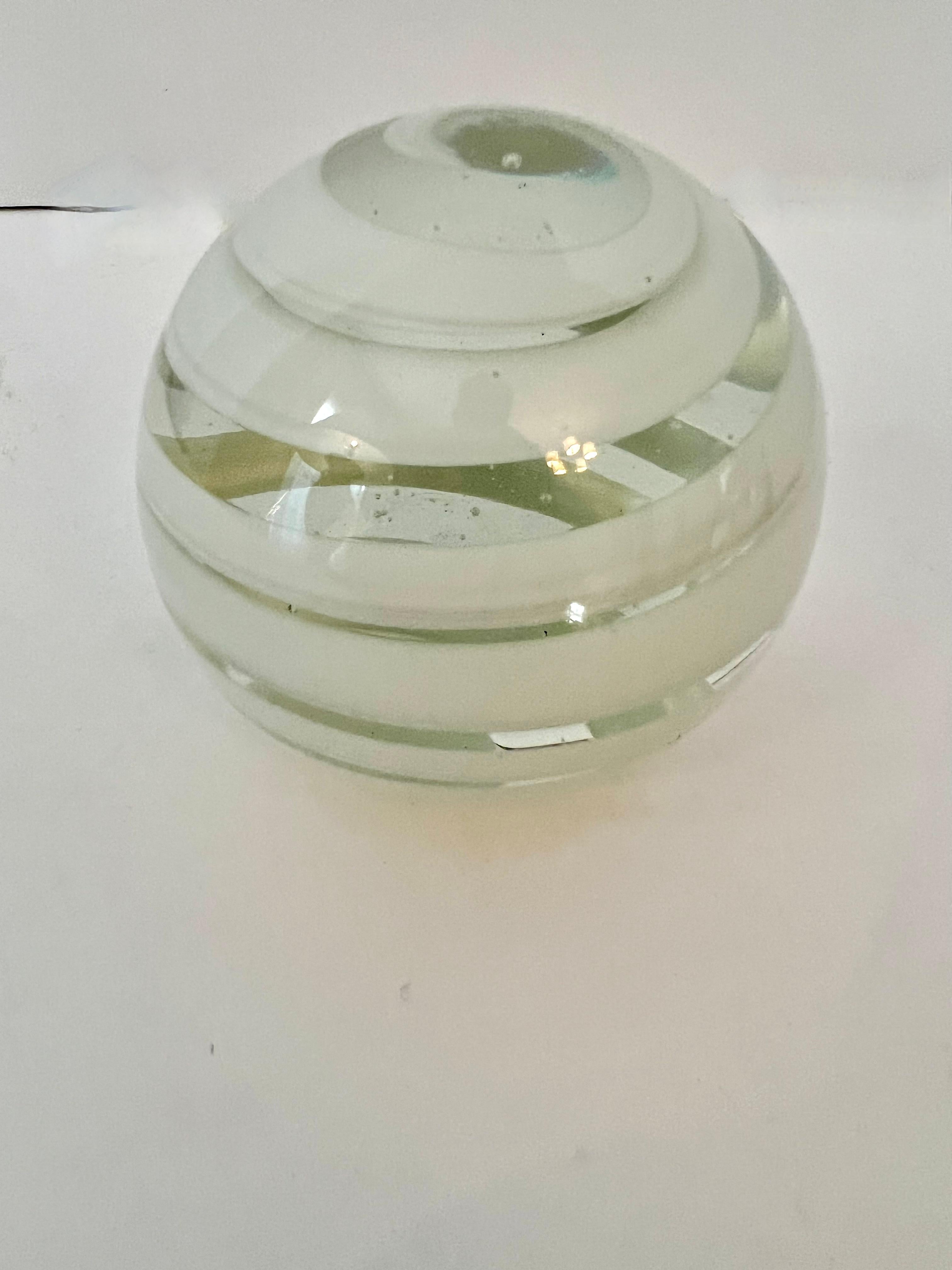 Hand-Crafted Paperweight with Swirl Details in the Style of Murano Glass  For Sale