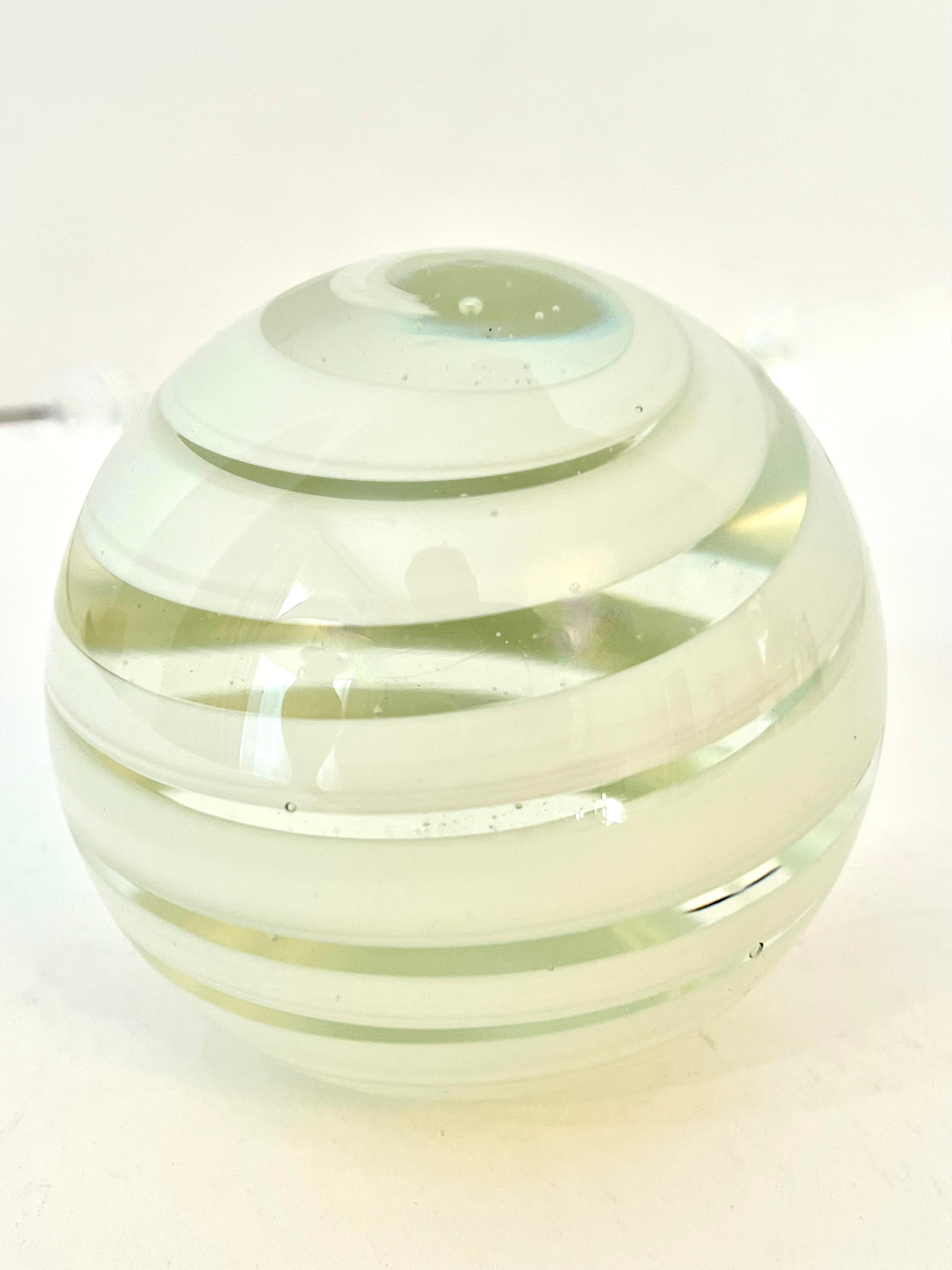 20th Century Paperweight with Swirl Details in the Style of Murano Glass  For Sale
