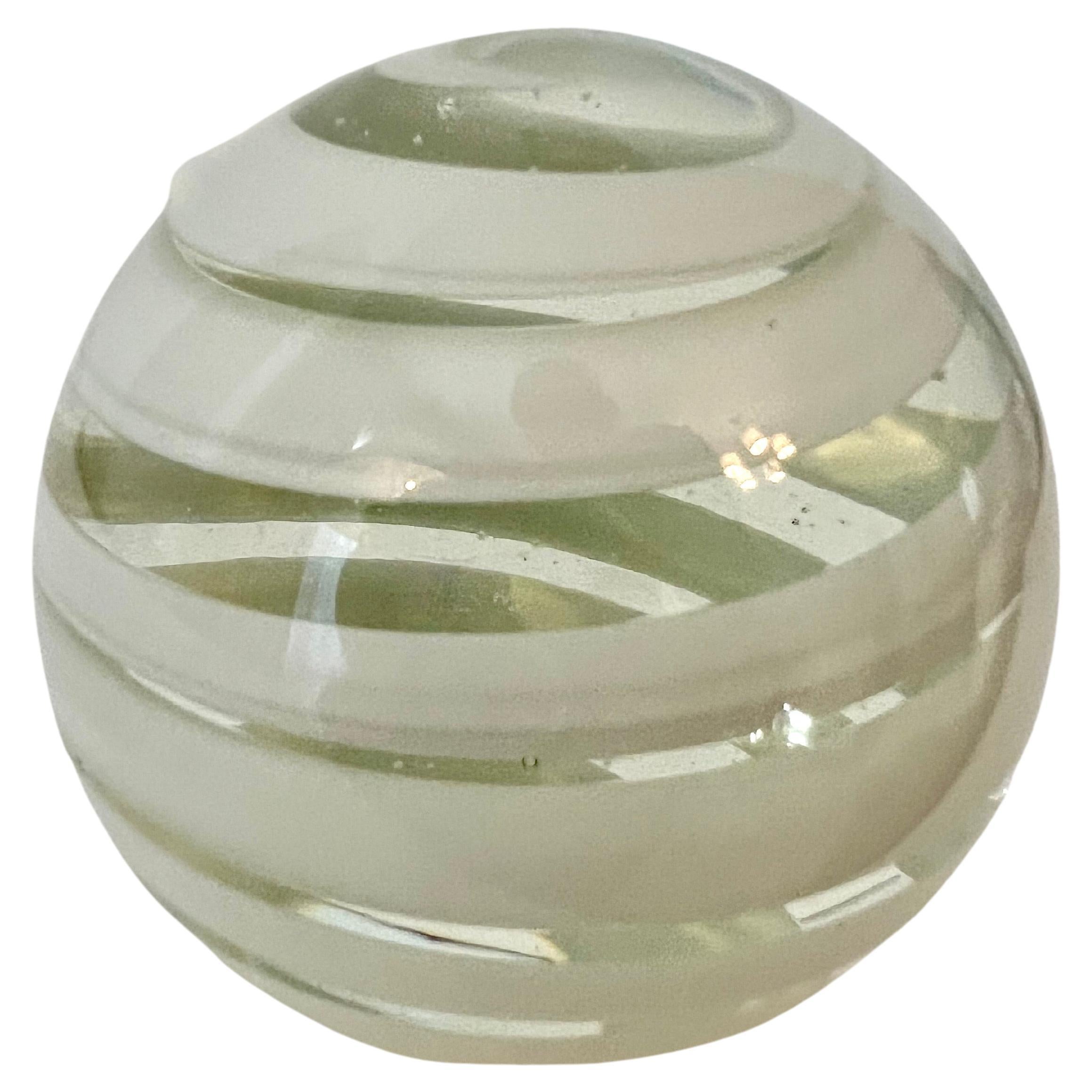 Paperweight with Swirl Details in the Style of Murano Glass 