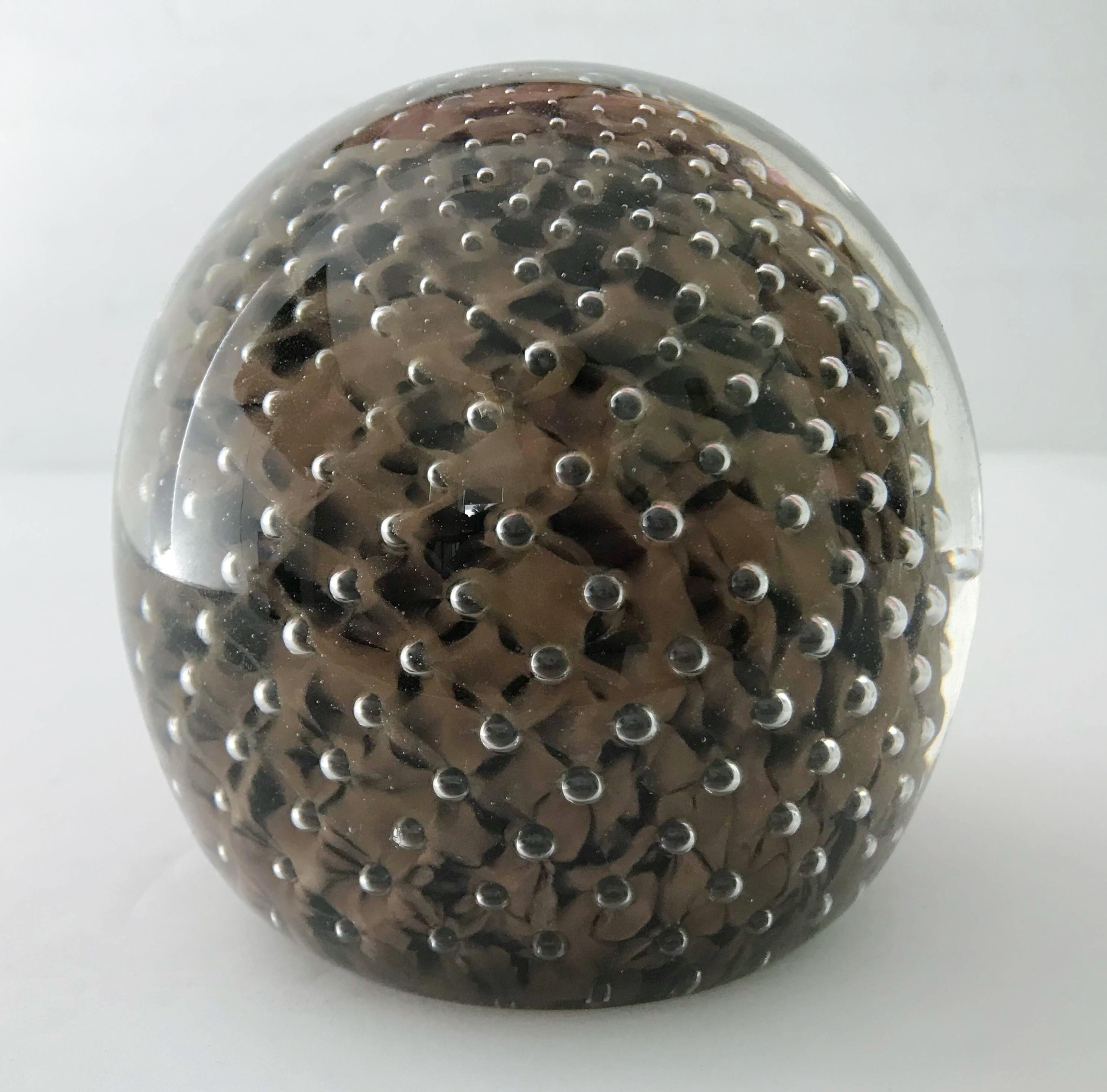 Vintage Italian smoky brown paperweight hand blown with avventurina and bollicine technique / Made in Italy circa 1960s
Measures: Diameter 4 inches
1 in stock in Palm Springs on FINAL CLEARANCE SALE for $299 !!
* Please note the minor imperfections
