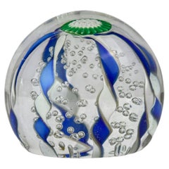 Murano Glass Paperweight, Fratelli Toso Bullicante Murrine Sphere, Italy, 1960s