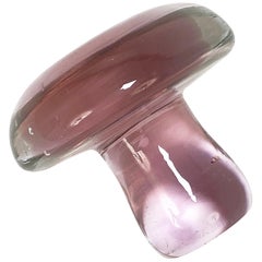 Murano Glass Paperweight in the Shape of a Mushroom, Italy, 1960s, Pink Glass