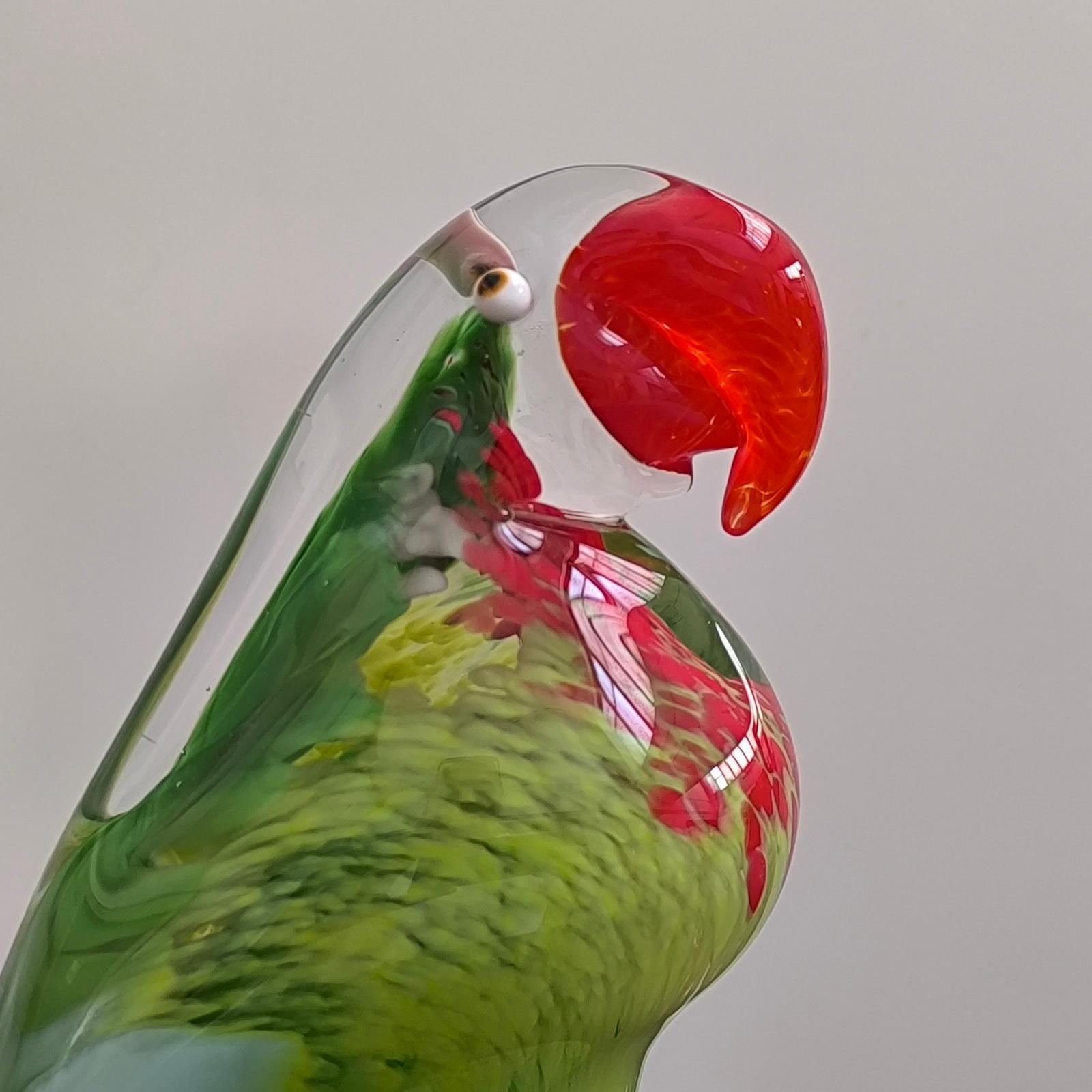 Escultura loro de cristal de Murano, Pisapapeles finales del siglo XX en venta