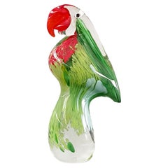Murano Glas Papagei Skulptur, Briefbeschwerer