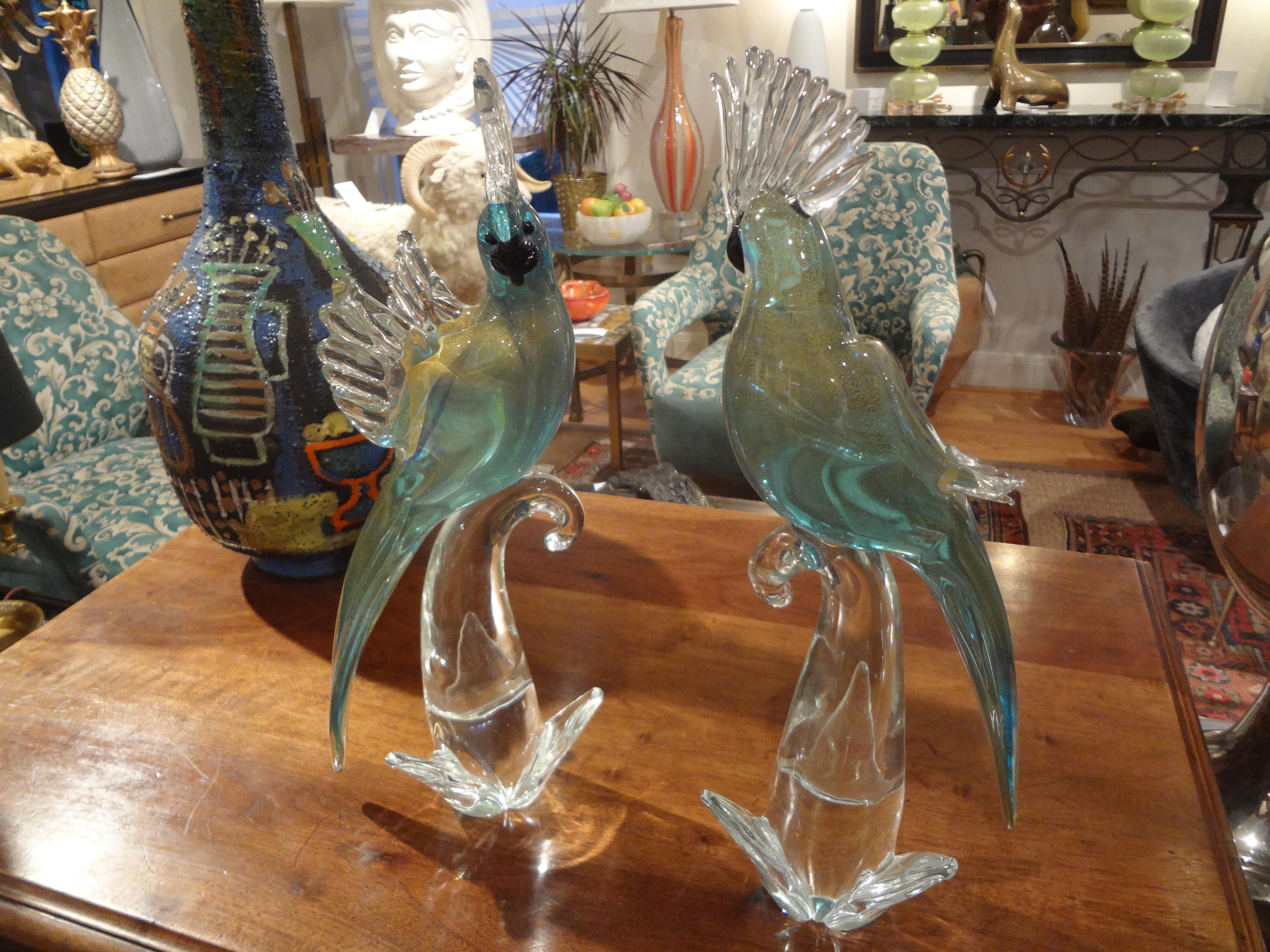 Murano Glass Parrot Sculptures 2