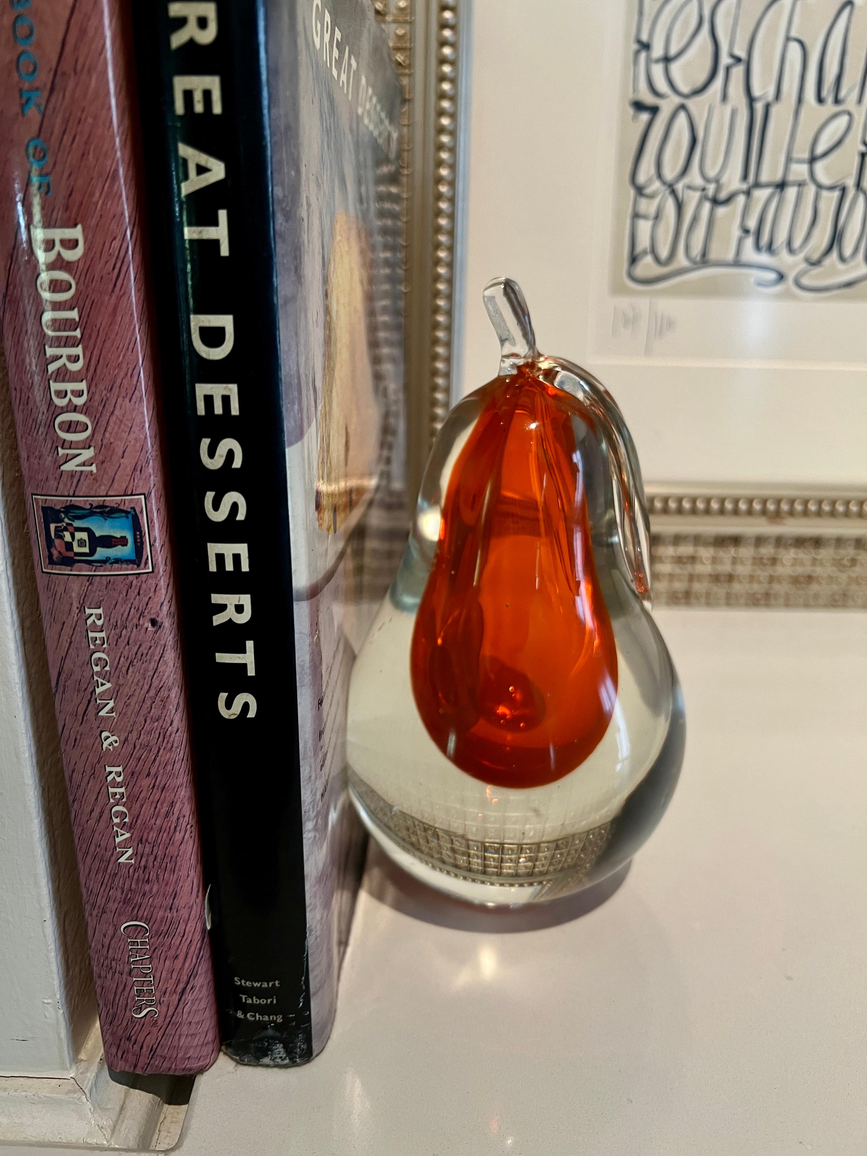 Murano Glass Pear Bookend Paperweight or Decorative Piece For Sale 3