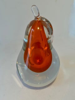 Murano Glass Pear Bookend Paperweight or Decorative Piece