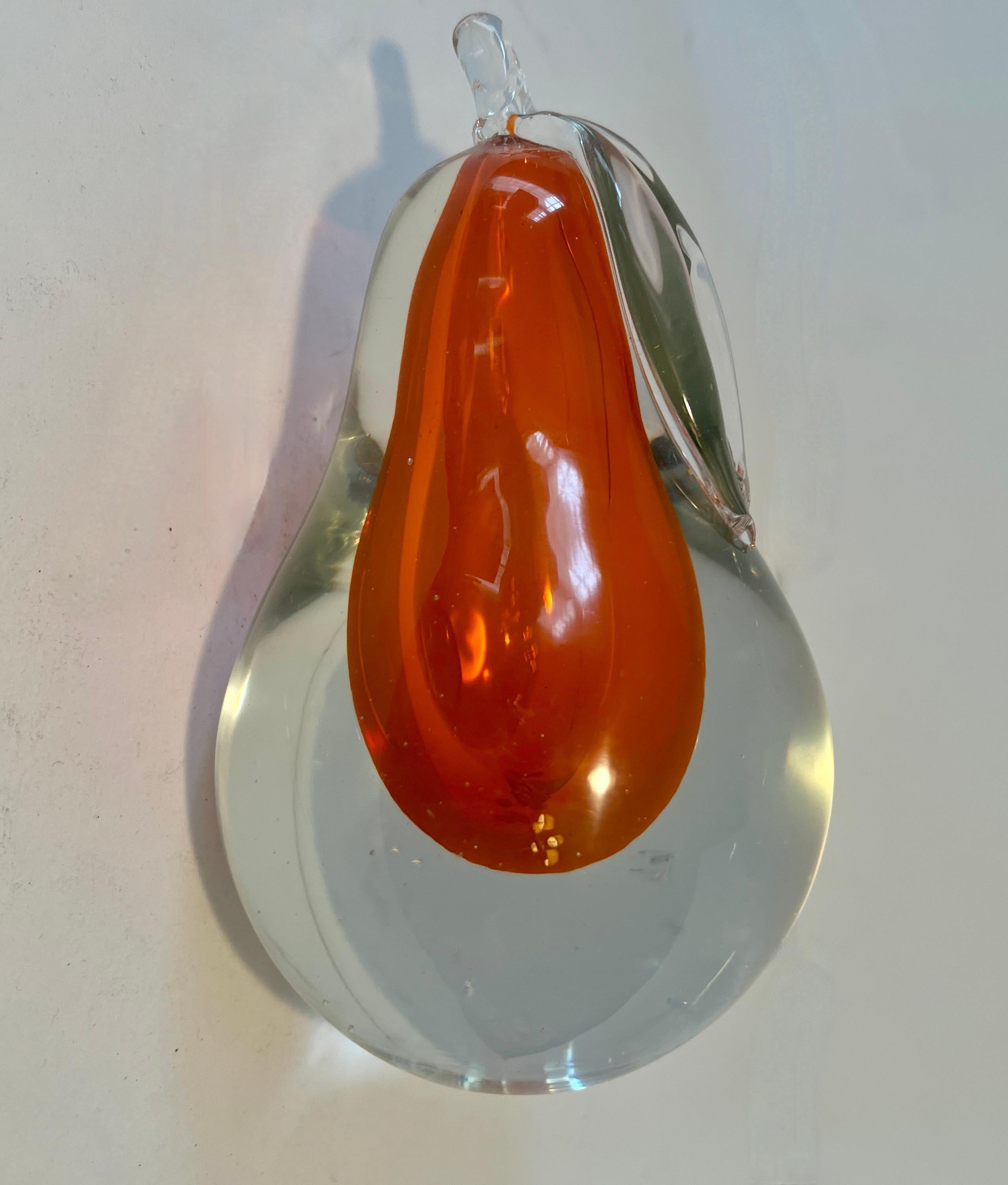 Murano Glass Pear Bookend Paperweight or Decorative Piece For Sale 1