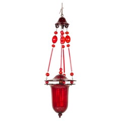 Lampe à suspension en verre de Murano, période Art Déco, Italie, vers 1920