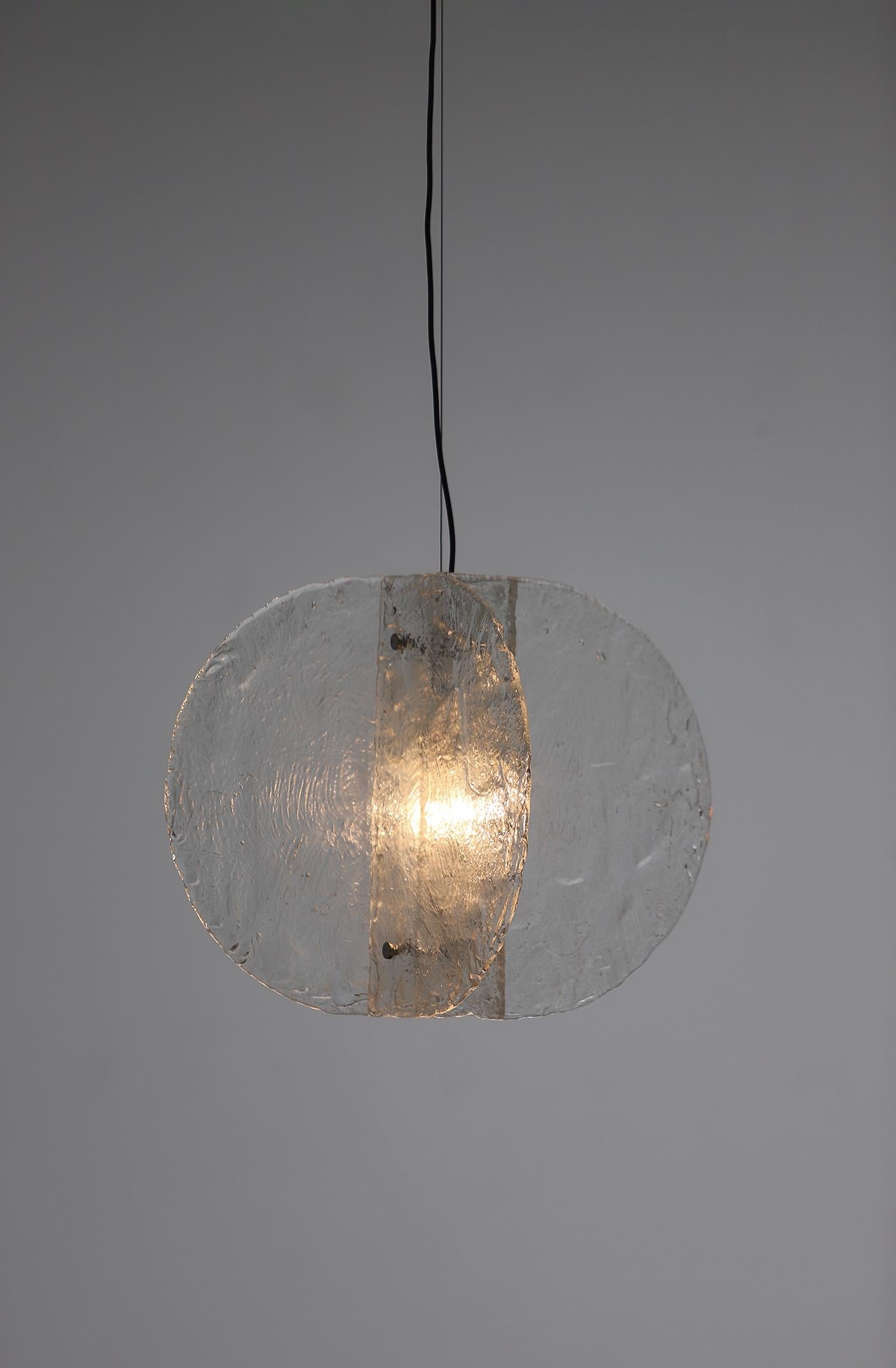 Mid-Century Modern Pendentif en verre de Murano par Carlo Nason pour Mazzega, Italie, années 1960 en vente