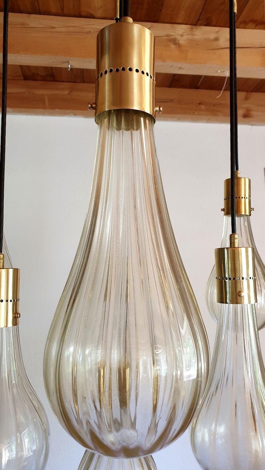 Murano Glass Pendant Chandelier For Sale 3