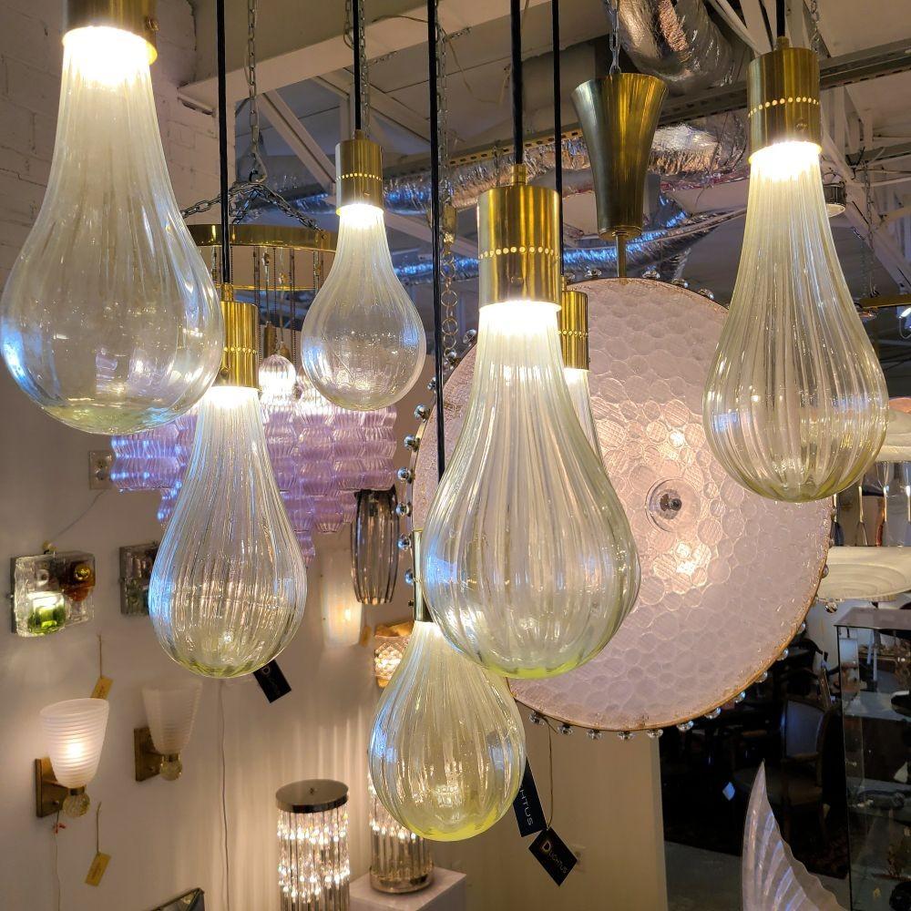 Late 20th Century Murano Glass Pendant Chandelier For Sale
