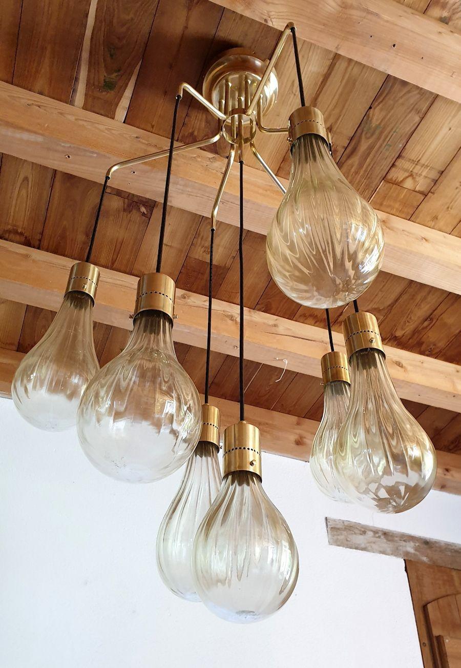 Murano Glass Pendant Chandelier For Sale 1