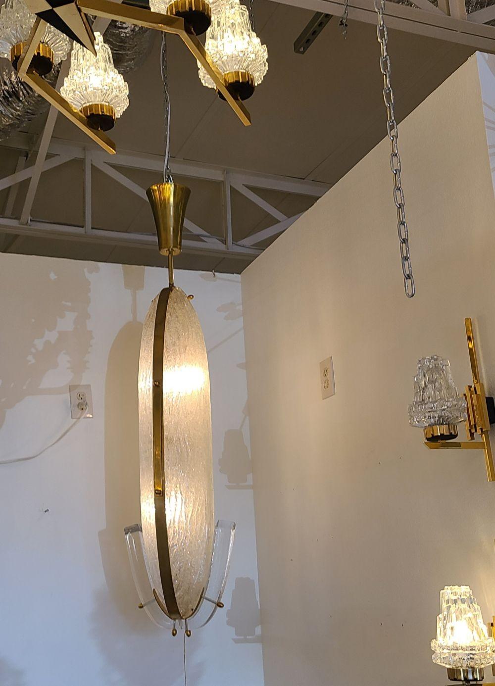 Mid-Century Modern Murano Glass Pendant Chandelier, Italy For Sale