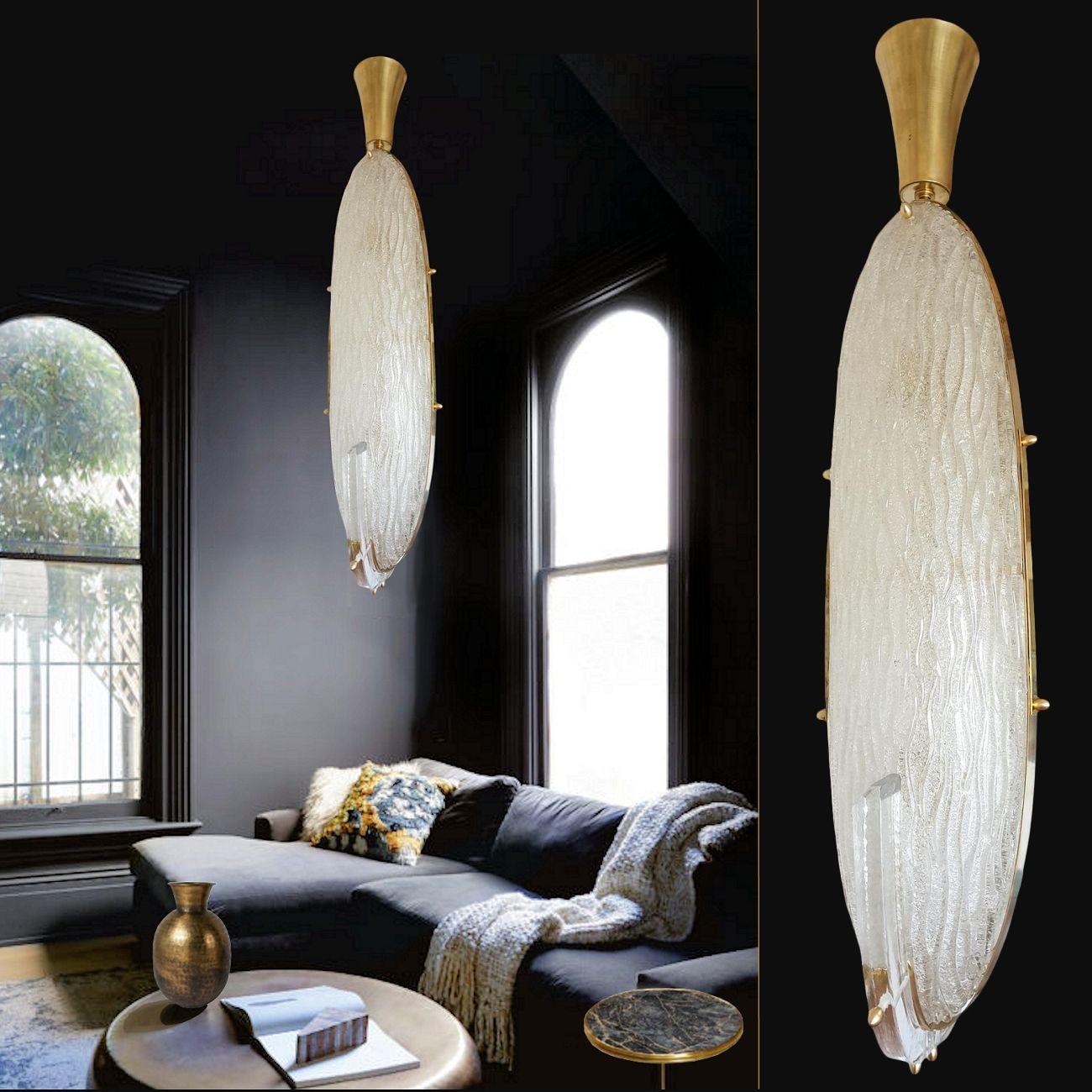 Mid-Century Modern Murano Glass Pendant Chandelier, Italy