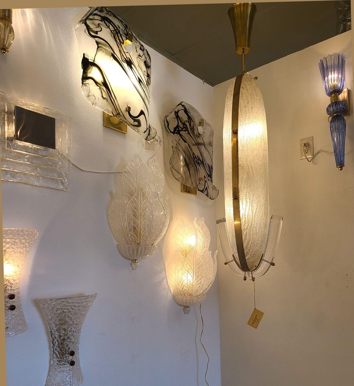 Murano Glass Pendant Chandelier, Italy In Excellent Condition In Dallas, TX